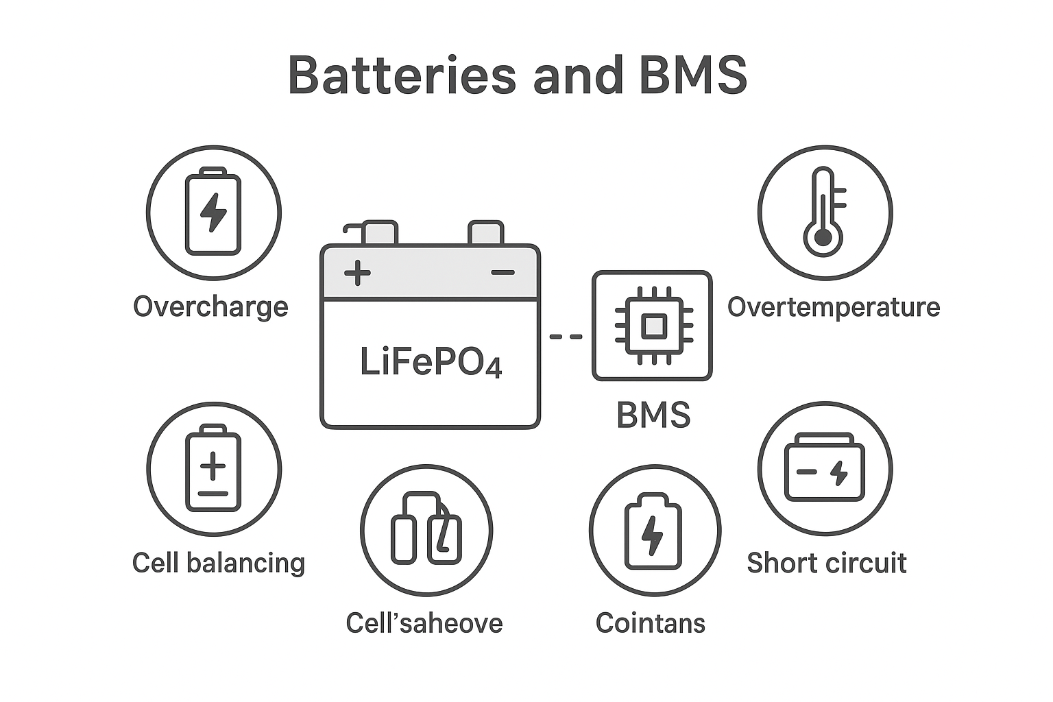 LiFePO4 battery pack with BMS protection functions