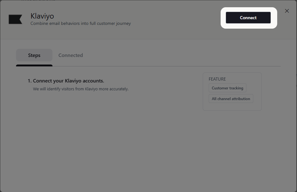 Attribuly Klaviyo integration UI screenshot