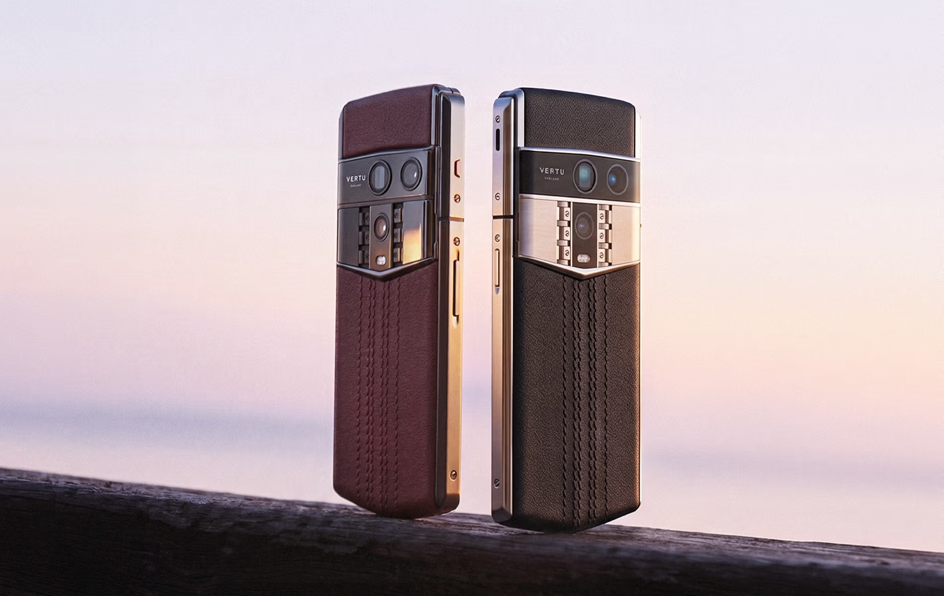 A sleek minimalist graphic of a luxury phone with shield icons and secure chat bubbles