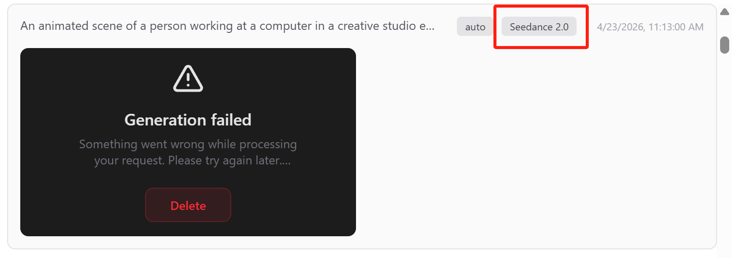 Even following official guidelines (like using Seedream for Seedance) can result in a "Face Restriction" block. 