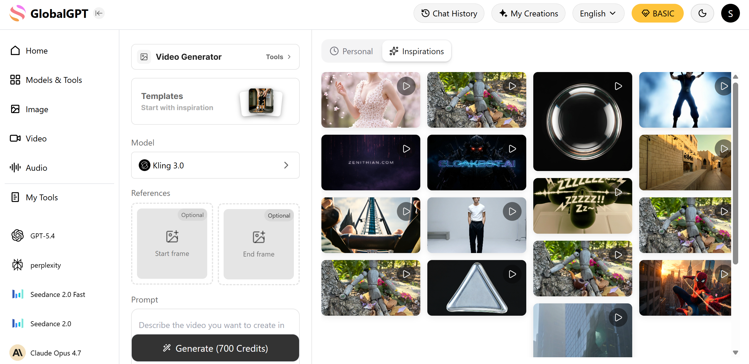GlobalGPT solves this exact problem by giving you an all-in-one platform to plan and execute your shots seamlessly. With the $10.8 Pro Plan, you can use GPT-5.4 to write your camera script, generate perfect base images with Midjourney, and apply cinematic camera movements with Kling AI—all on one unified dashboard without rigid regional restrictions.