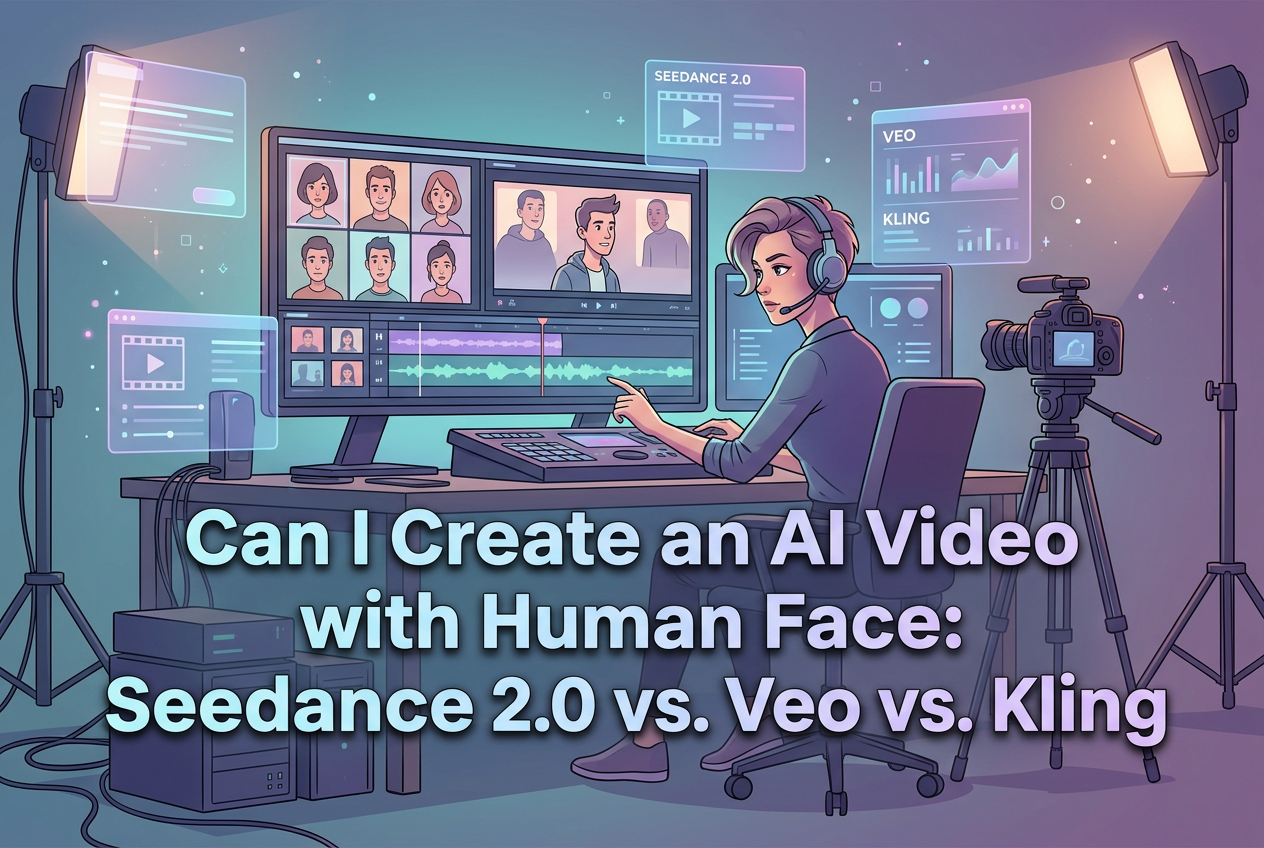 Can I Create an AI Video with Human Face: Seedance 2.0 vs. Veo vs. Kling 