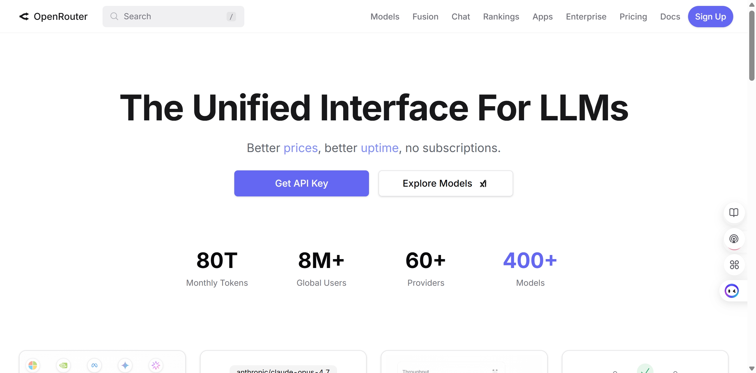 OpenRouter is a powerful AI model aggregation platform. It gives users and developers one unified interface to access many AI language models.

OpenRouter also supports real-time web search, multimodal input, tool calling, and other advanced features. It also cares a lot about user privacy, offering a zero-log mode and a transparent data policy.