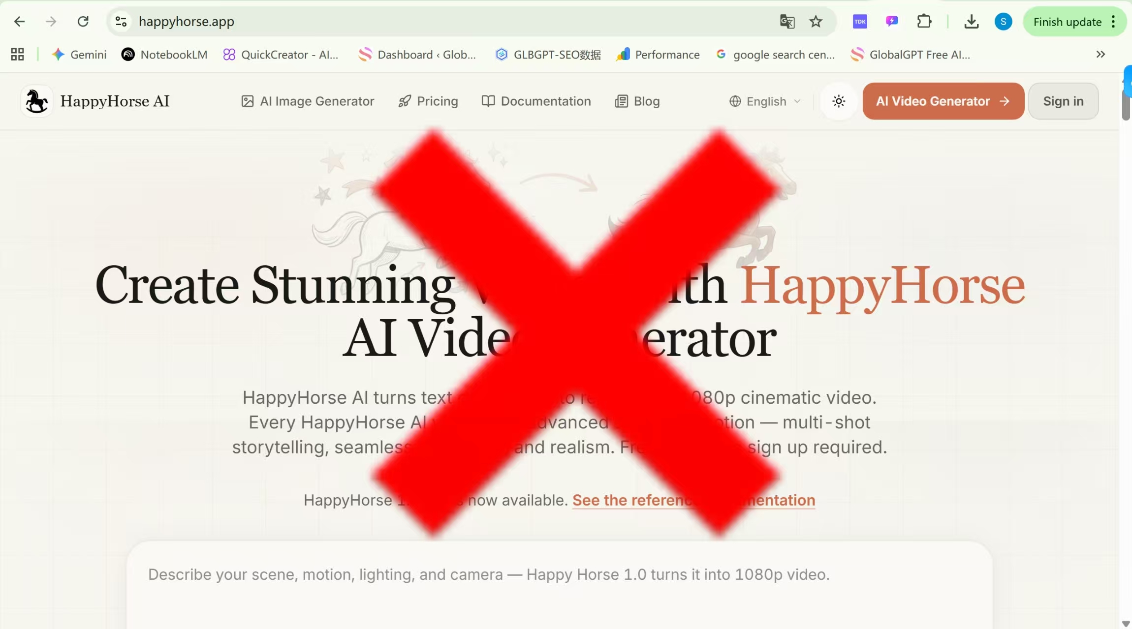 fake website