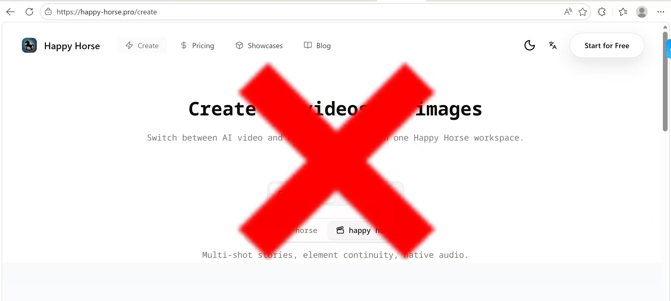 fake website
