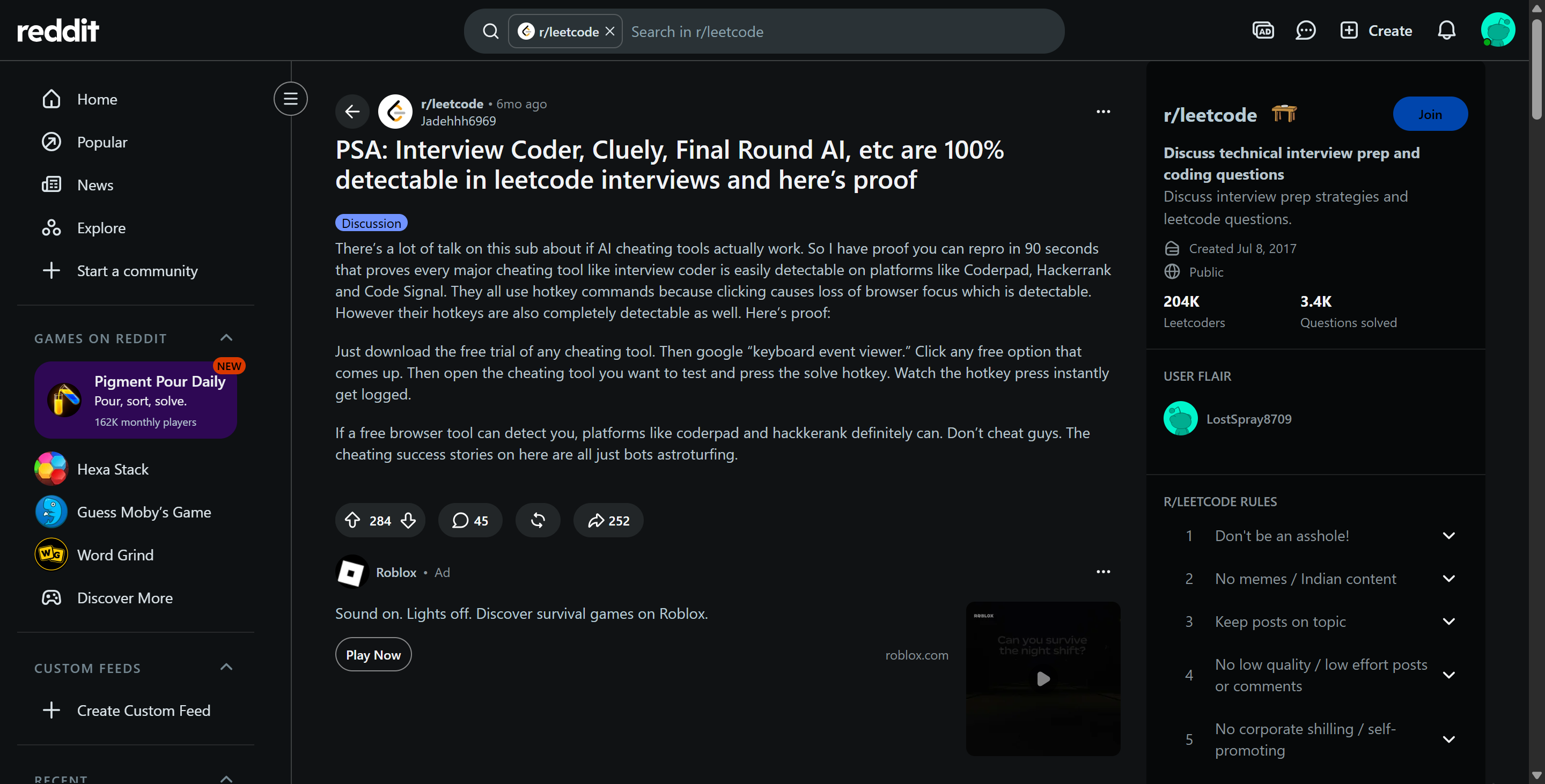 People on Reddit also found that Cluely can be detected when using a keyboard event viewer.
