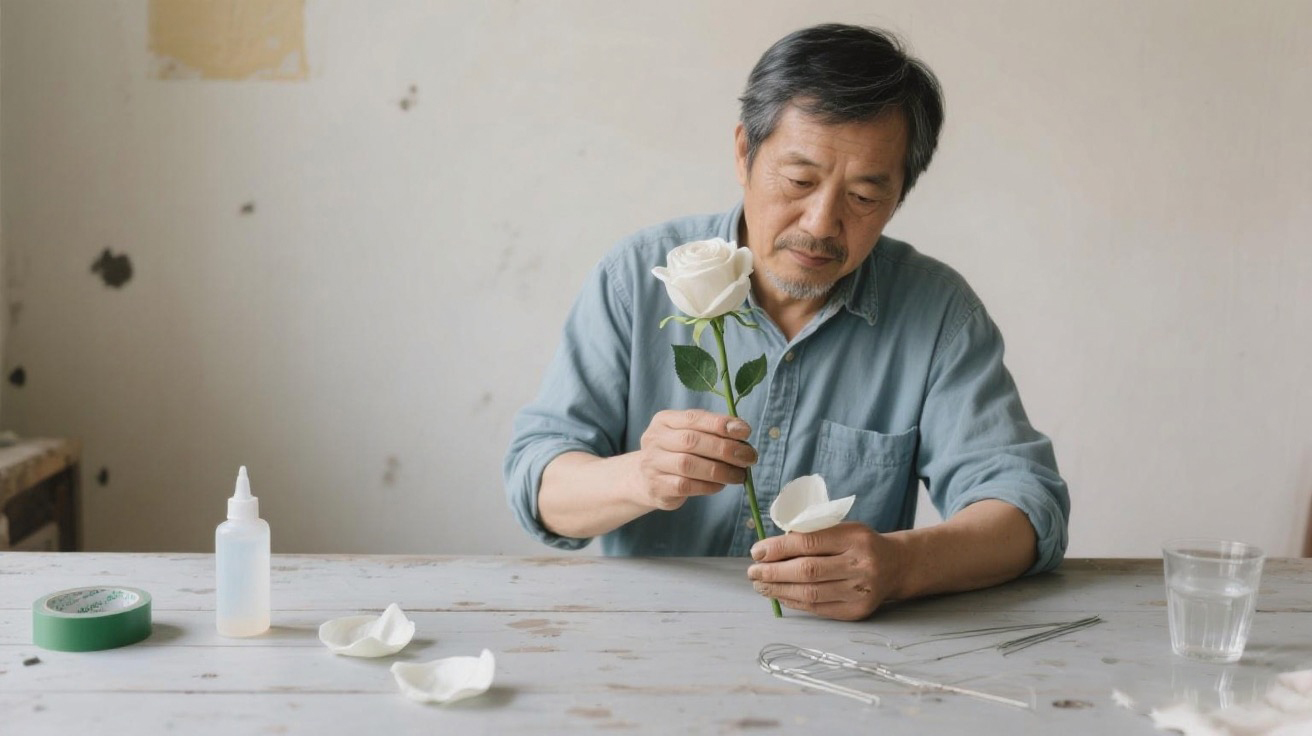 Two generations passing the baton for 30 years: Let artificial flowers hold the warmth of time.