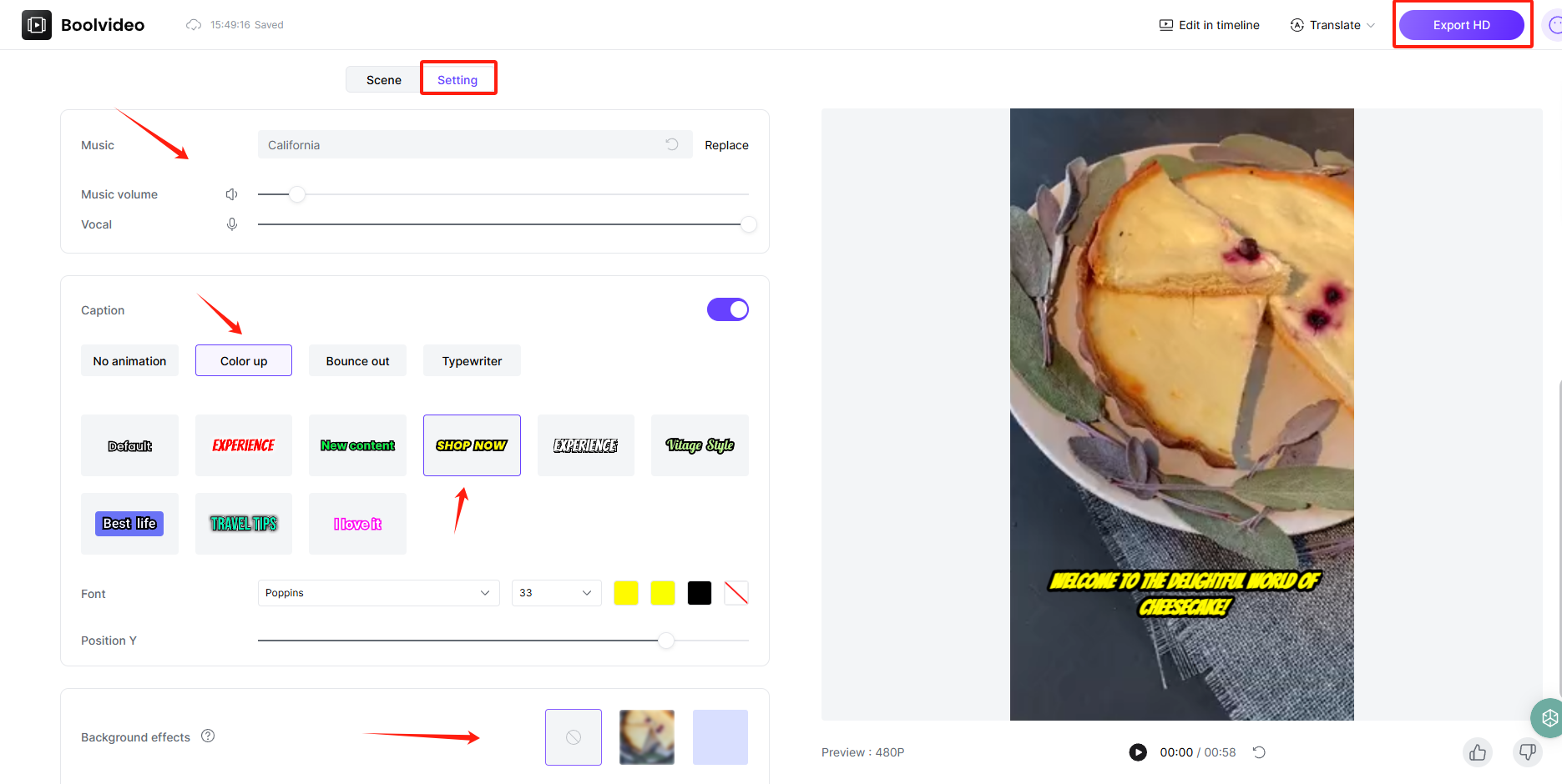 add more details to the video
