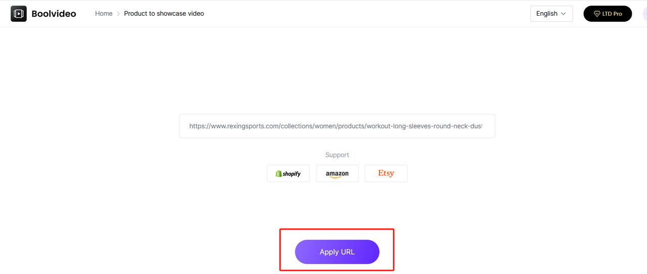 generate a product video using Boolvideo