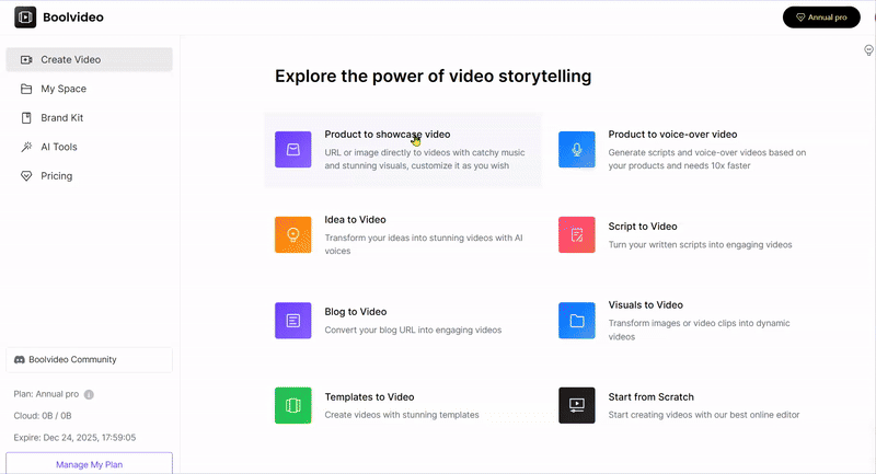 create showcase video for fashion with Boolvideo