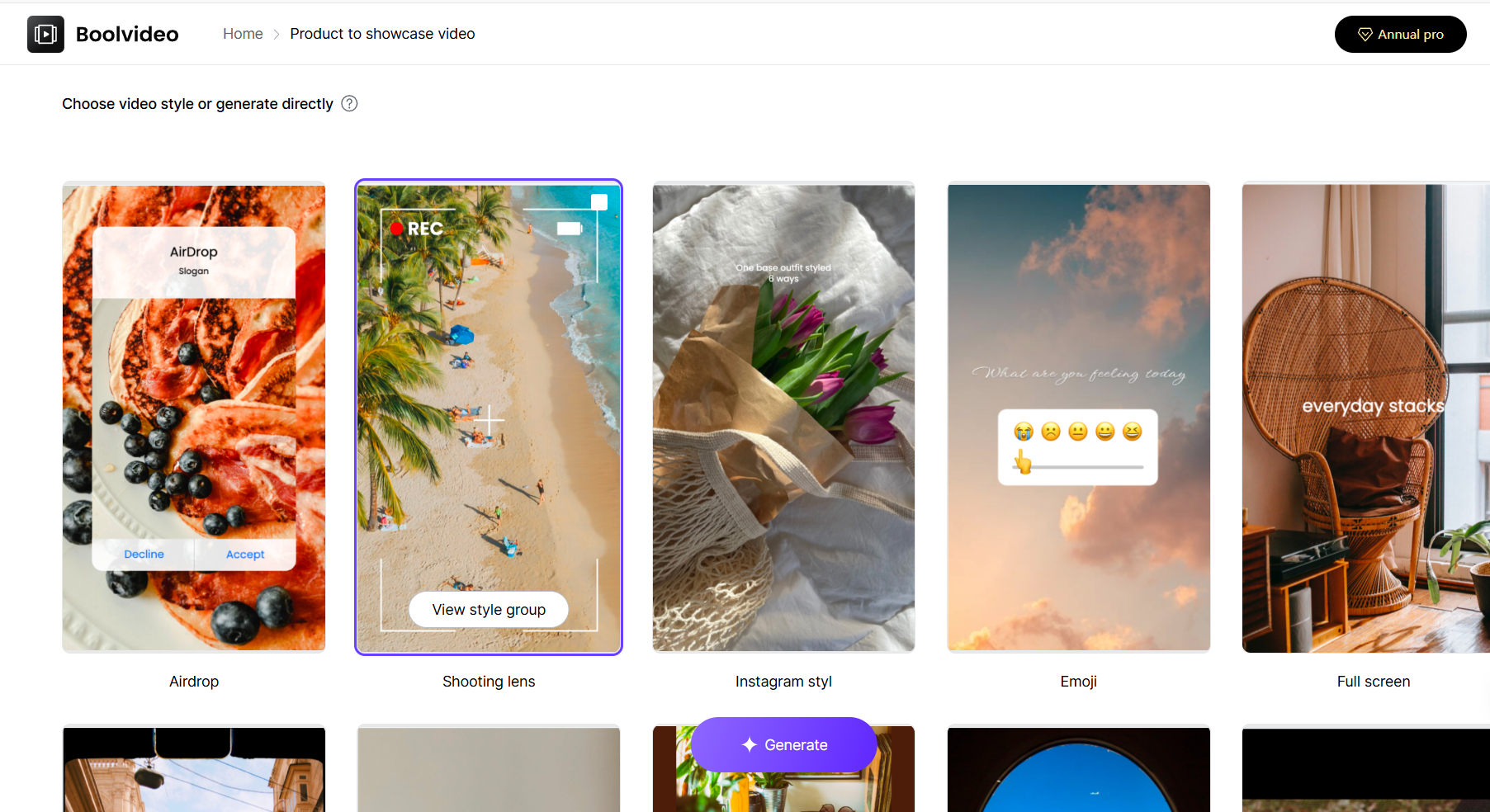 choose video style with Boolvideo