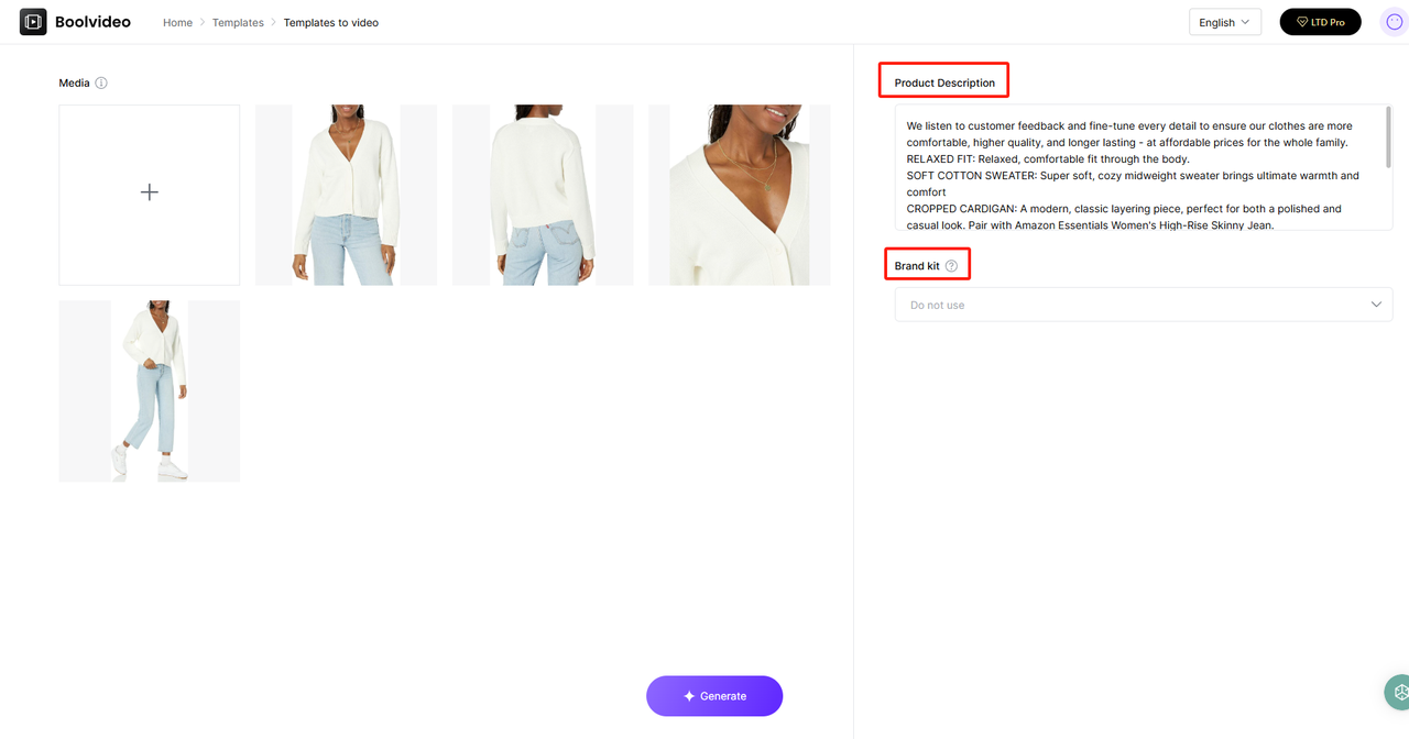 enter your product link in the product URL box and click "apply url