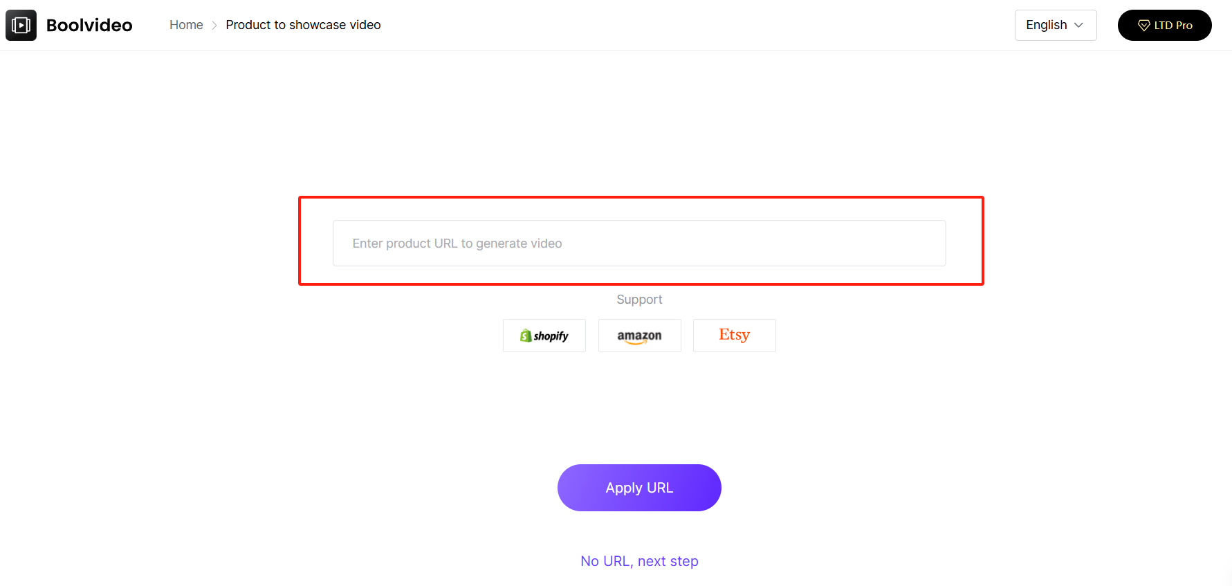 enter the URL and generate