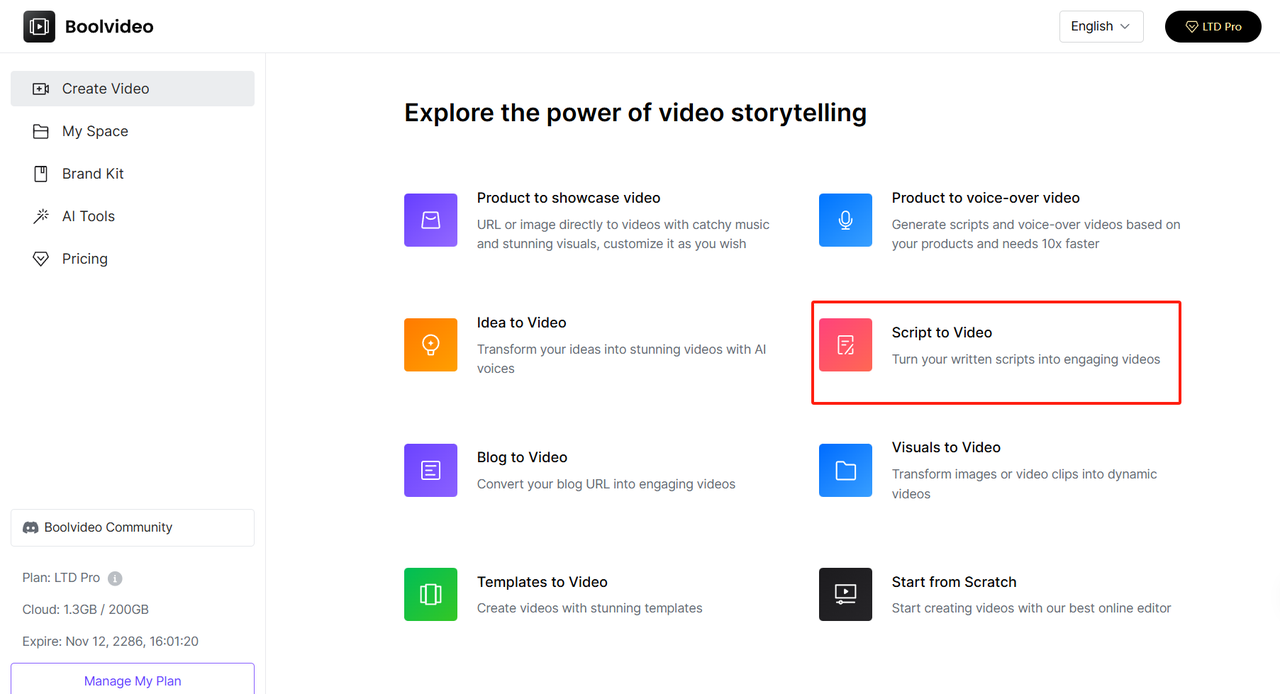 convert script to video