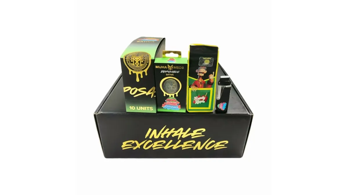 Muha Meds Disposable Vape Pens with box.