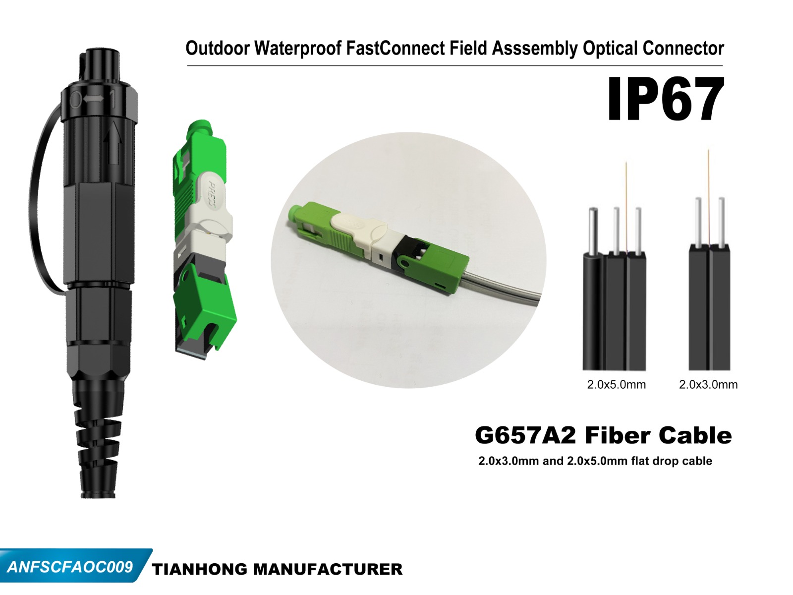 Outdoor Waterproof FastConnect Field Assembly Optical Connector