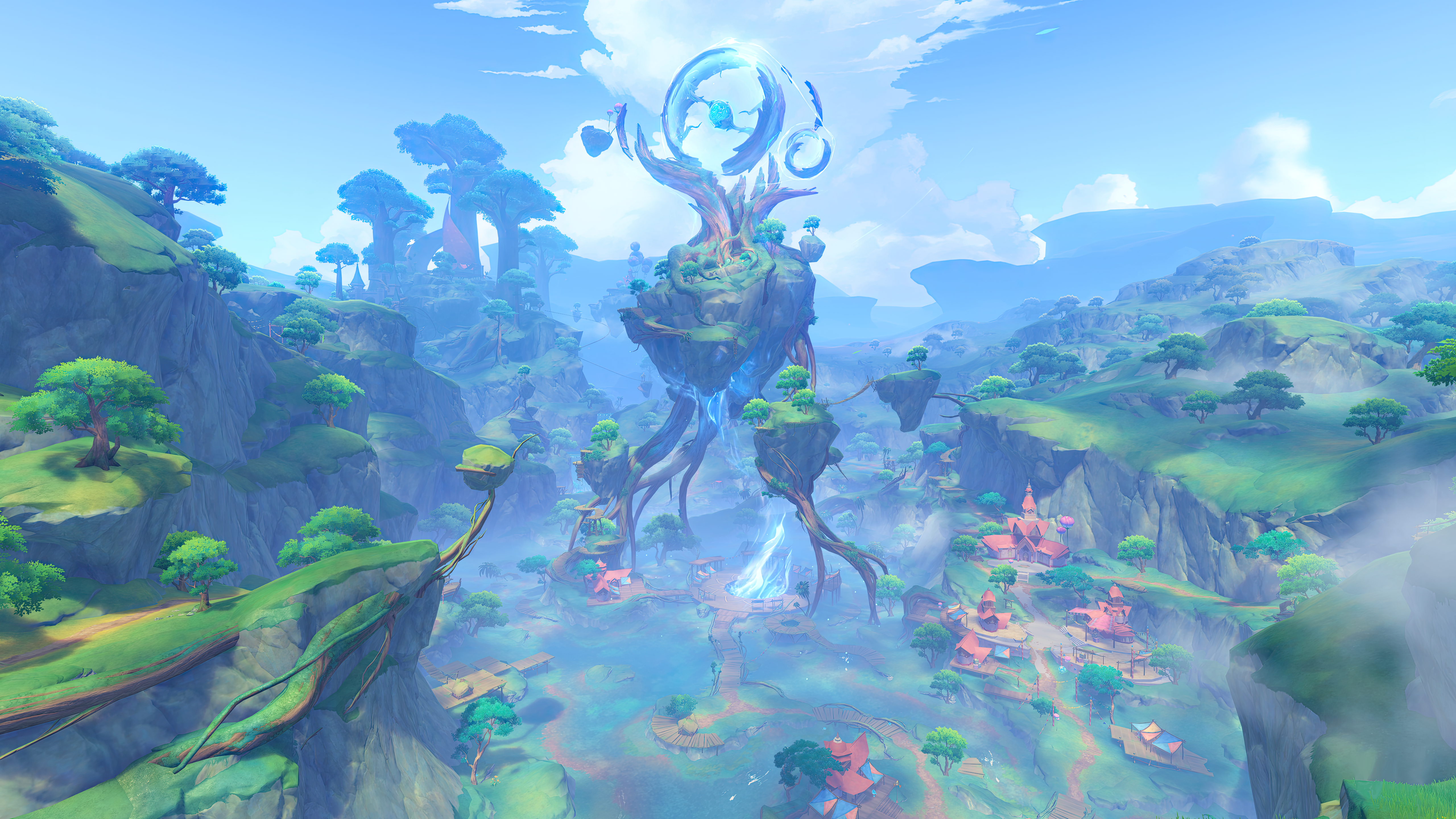 The beautiful landscape in the game of Genshin Impact