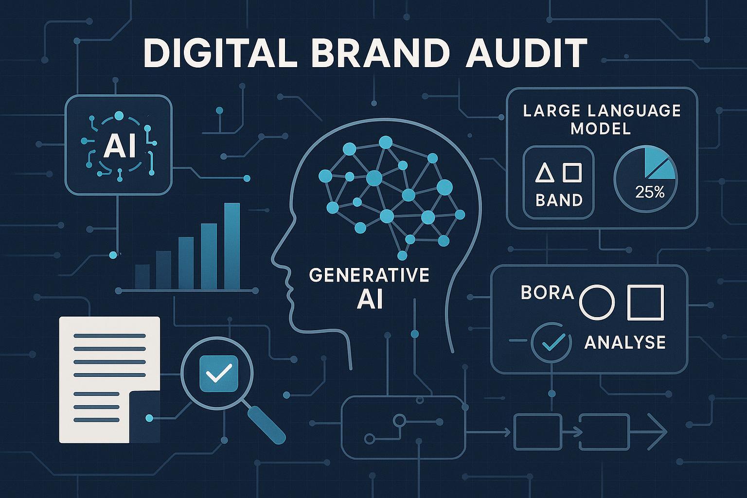 Guía visual para auditar la visibilidad de marca en LLMs y IA generativa.