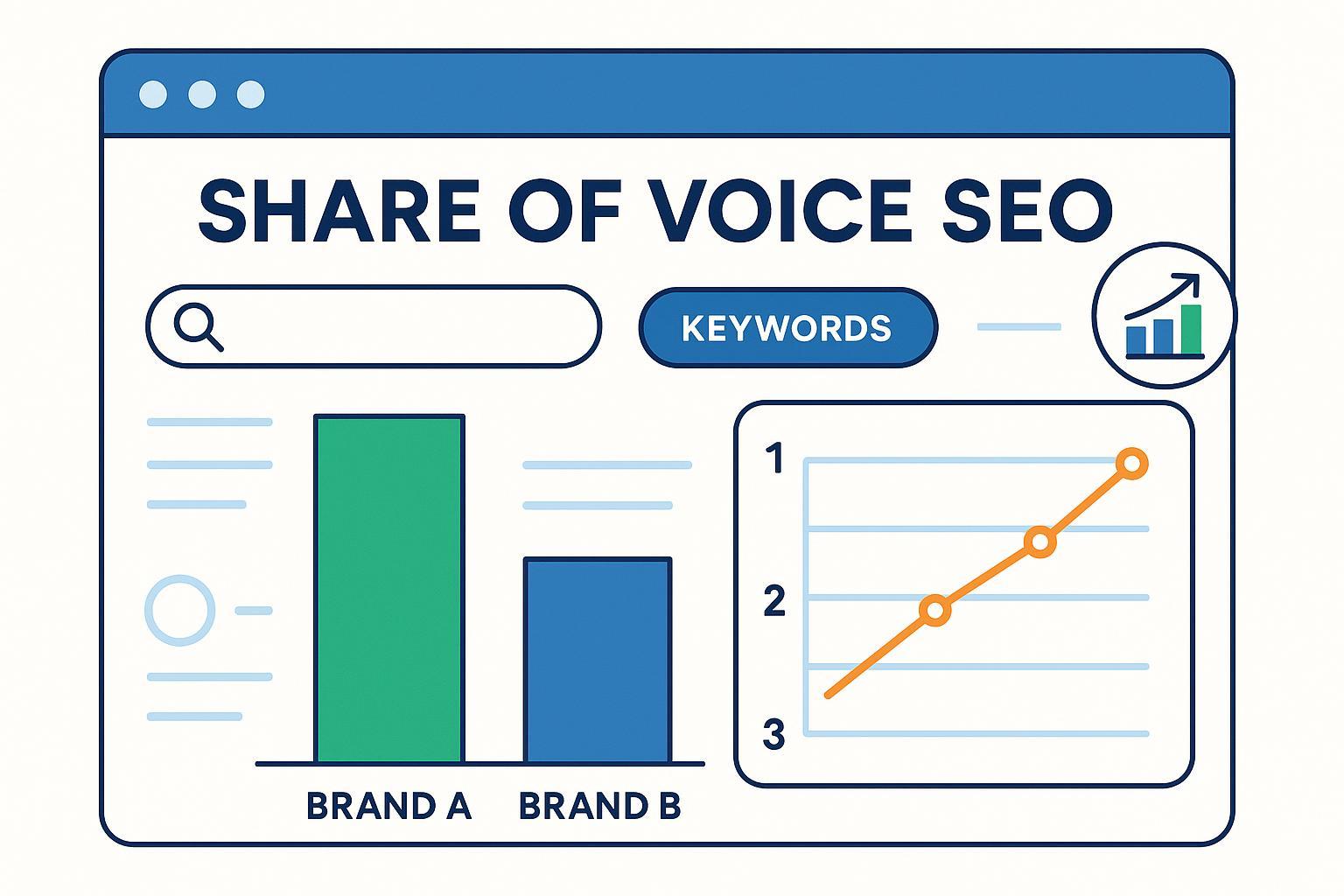 Gráfico que ilustra el Share of Voice SEO entre dos marcas en resultados de búsqueda