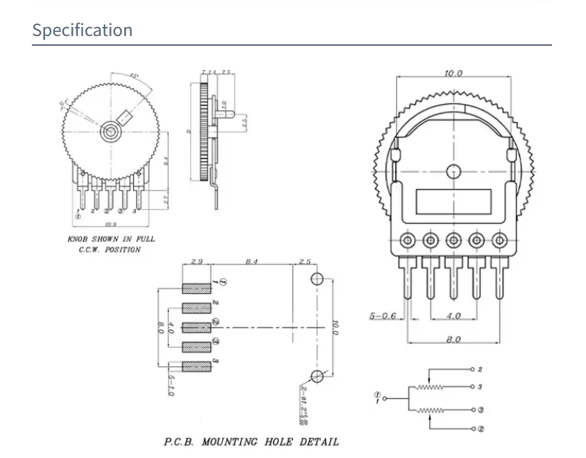Potentiometer Pinout B103