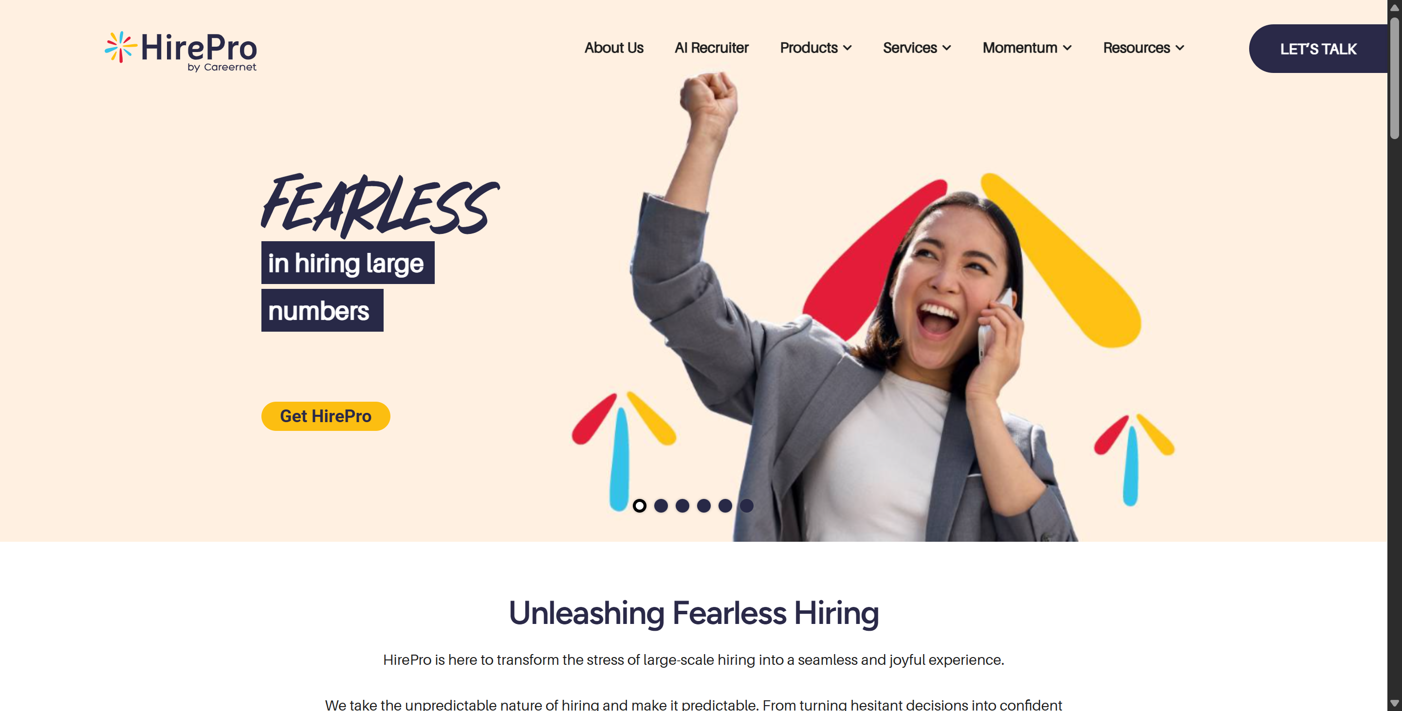 HirePro's homepage, hardly anything about how to cheat on HirePro