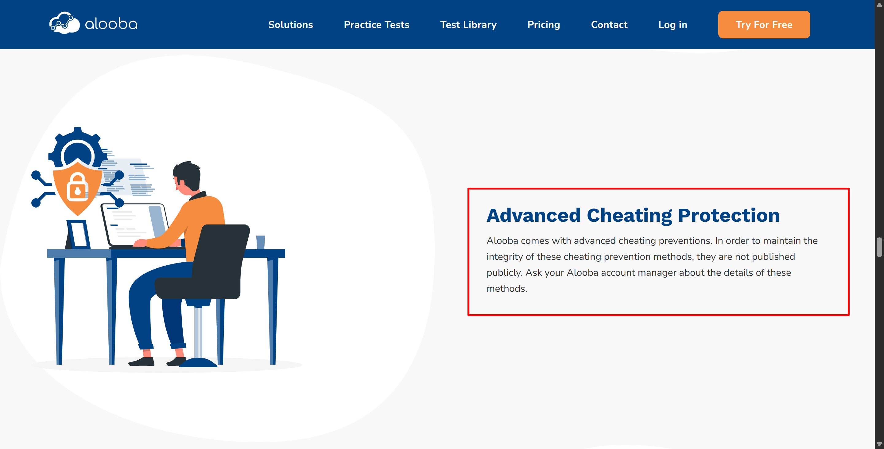 Alooba actually stays private about its anti-cheating methods, but I still found something about it