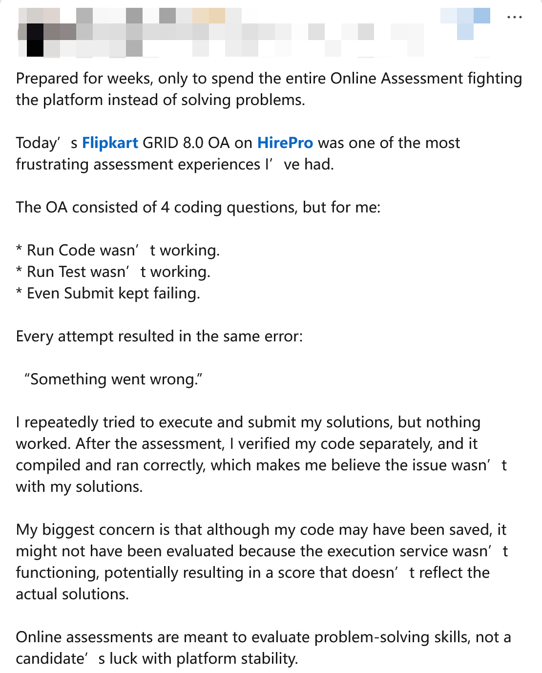 People started complaining about Flipkart Grid 8.0's bad experience