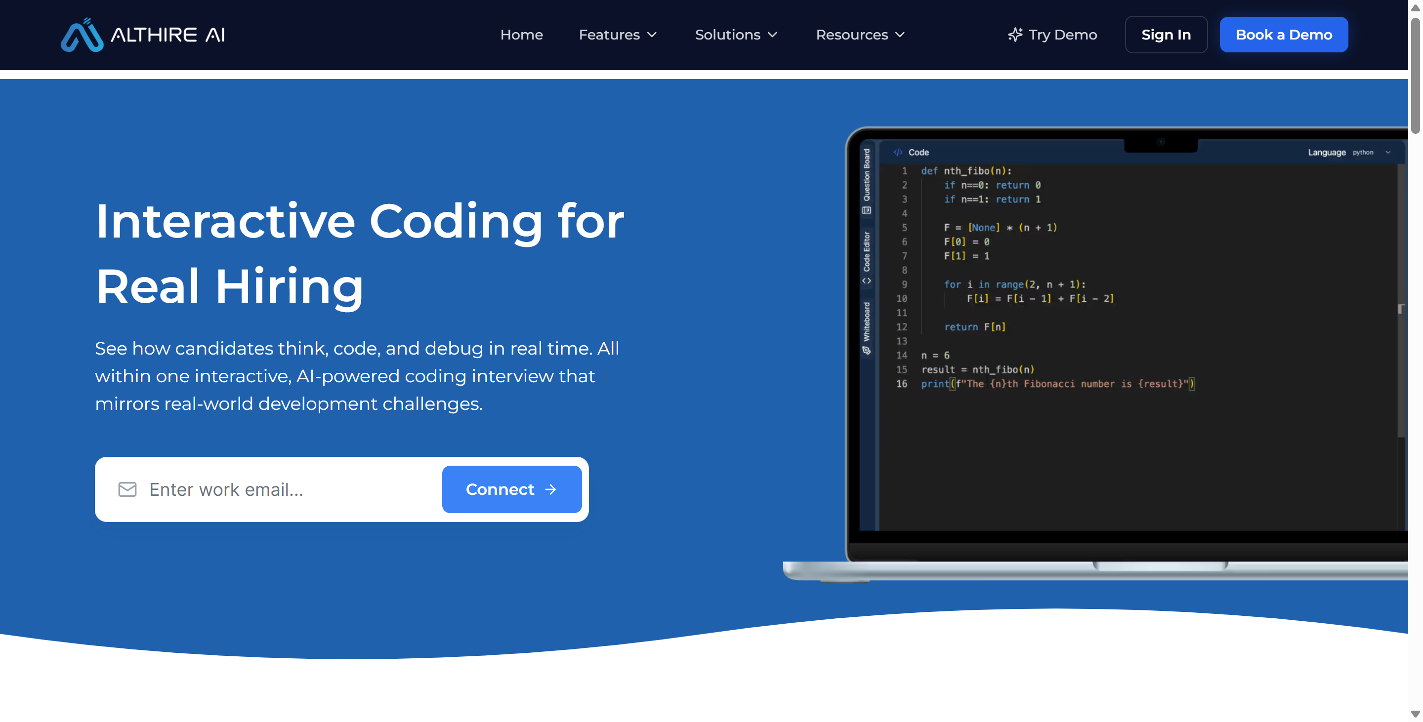 AltHire also has a feature for coding assessments