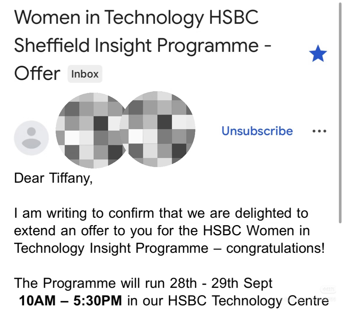My offer email arrived after the HSBC assessments and a couple of days of waiting