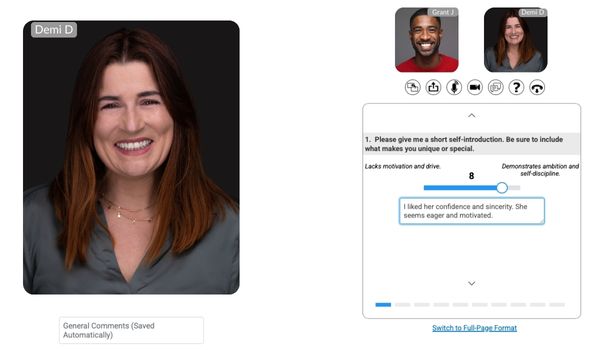 HR Avatar's interview page when using Suspicious Activity Monitoring