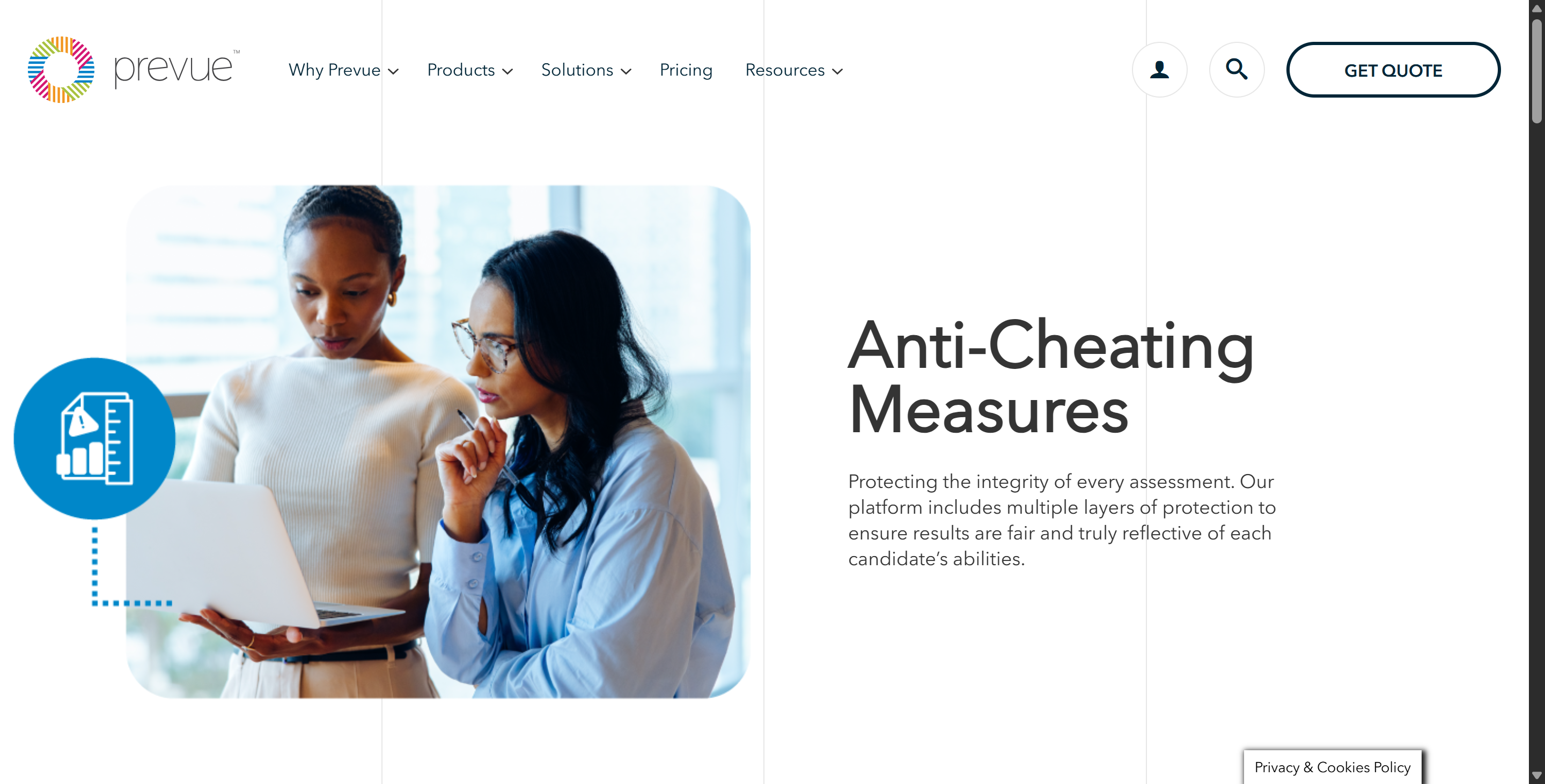 Prevue has some so-called anti-cheating features, but some of them are not that anti-cheating