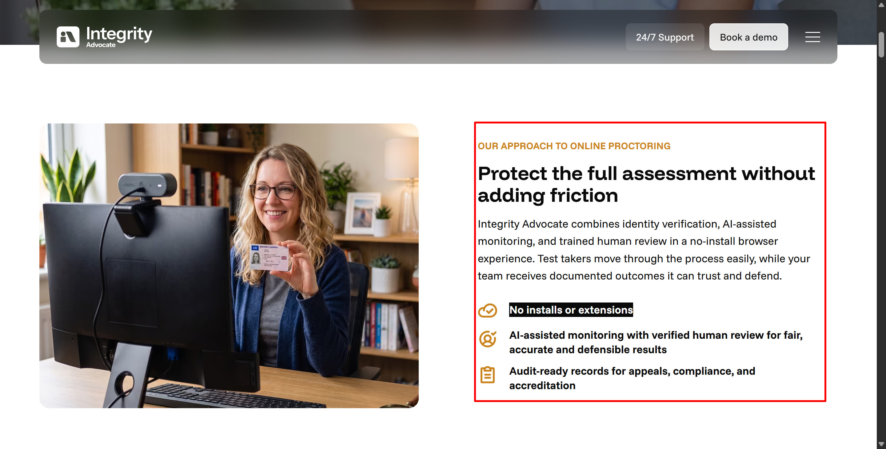 Integrity Advocate does not ask for installs or extensions; thus, it's still in the browser sandbox