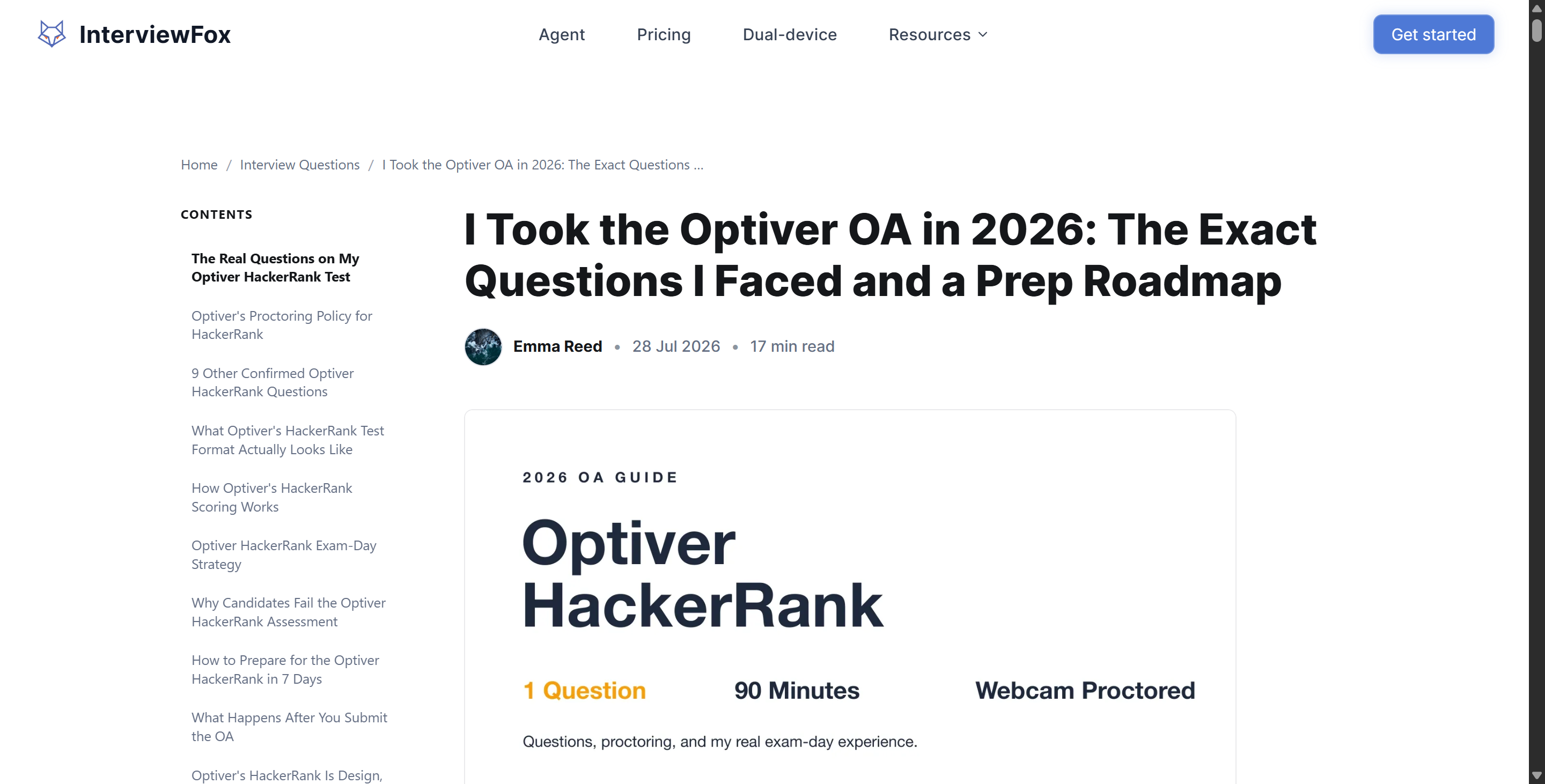 This InterviewFox's Optiver OA experience blog actually has no connection to Orderbooks OA