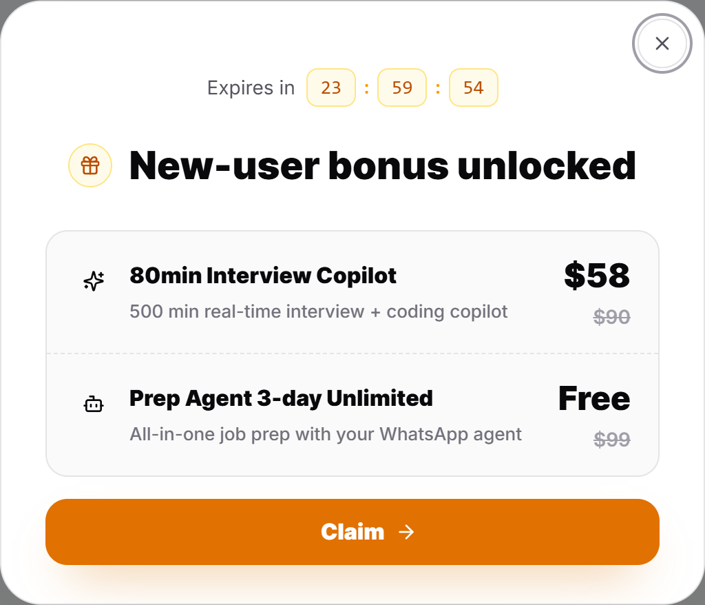 InterviewFox literally got me a surprise by bringing this pop-up once I clicked to the Dashboard