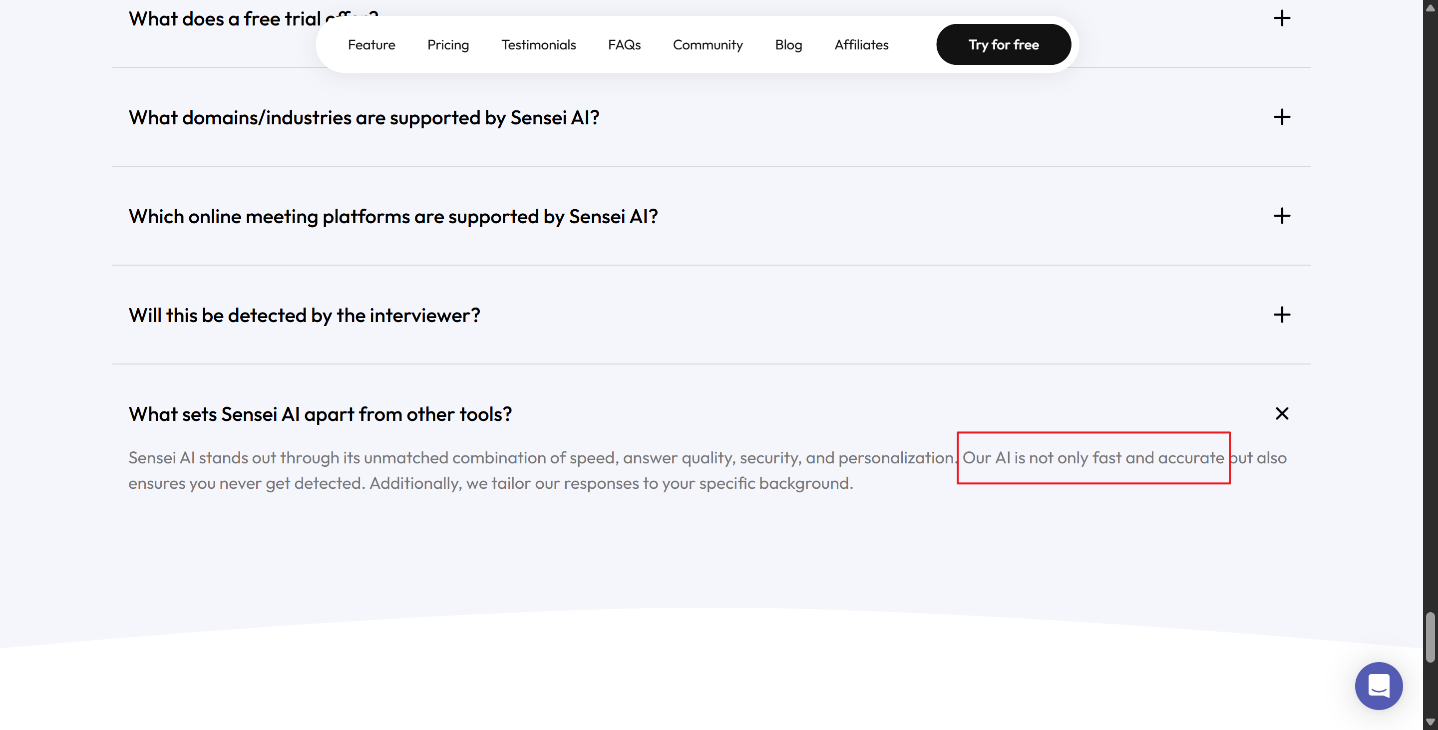 Sensei AI gave no clear explanation about which LLM model it utilizes