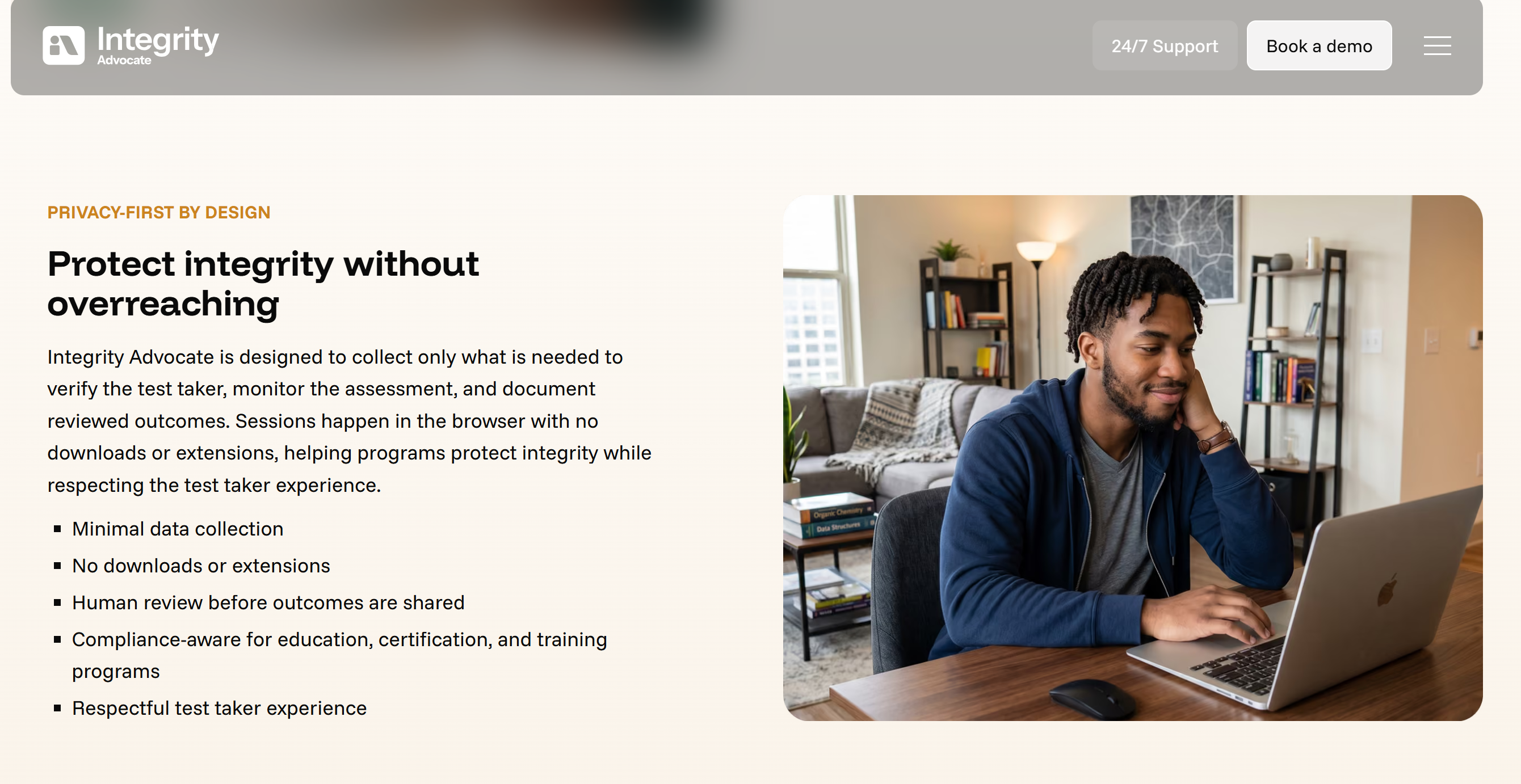 Integrity Advocate encourages human reviews together with AI proctoring