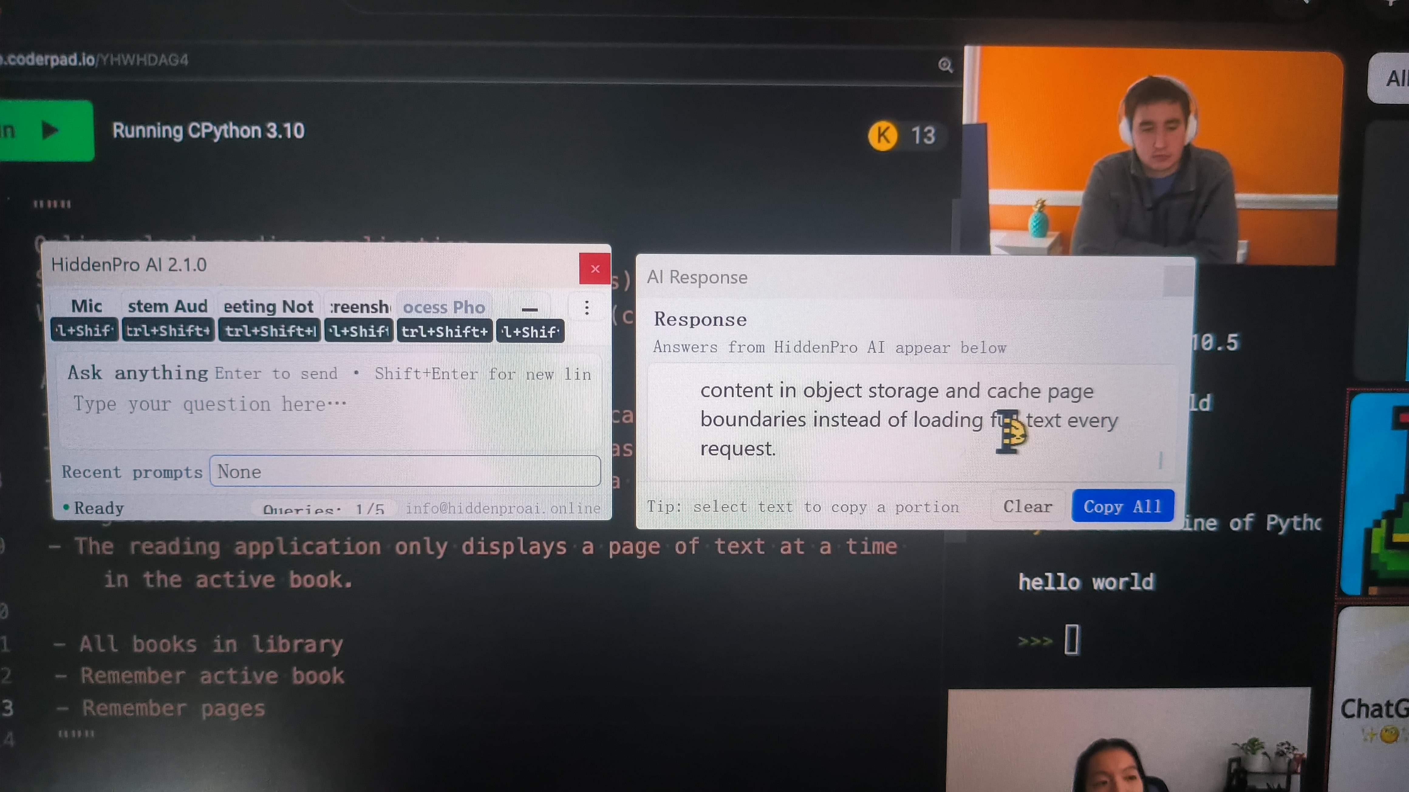 I used a mock interview video to test HiddenPro AI's answer quality