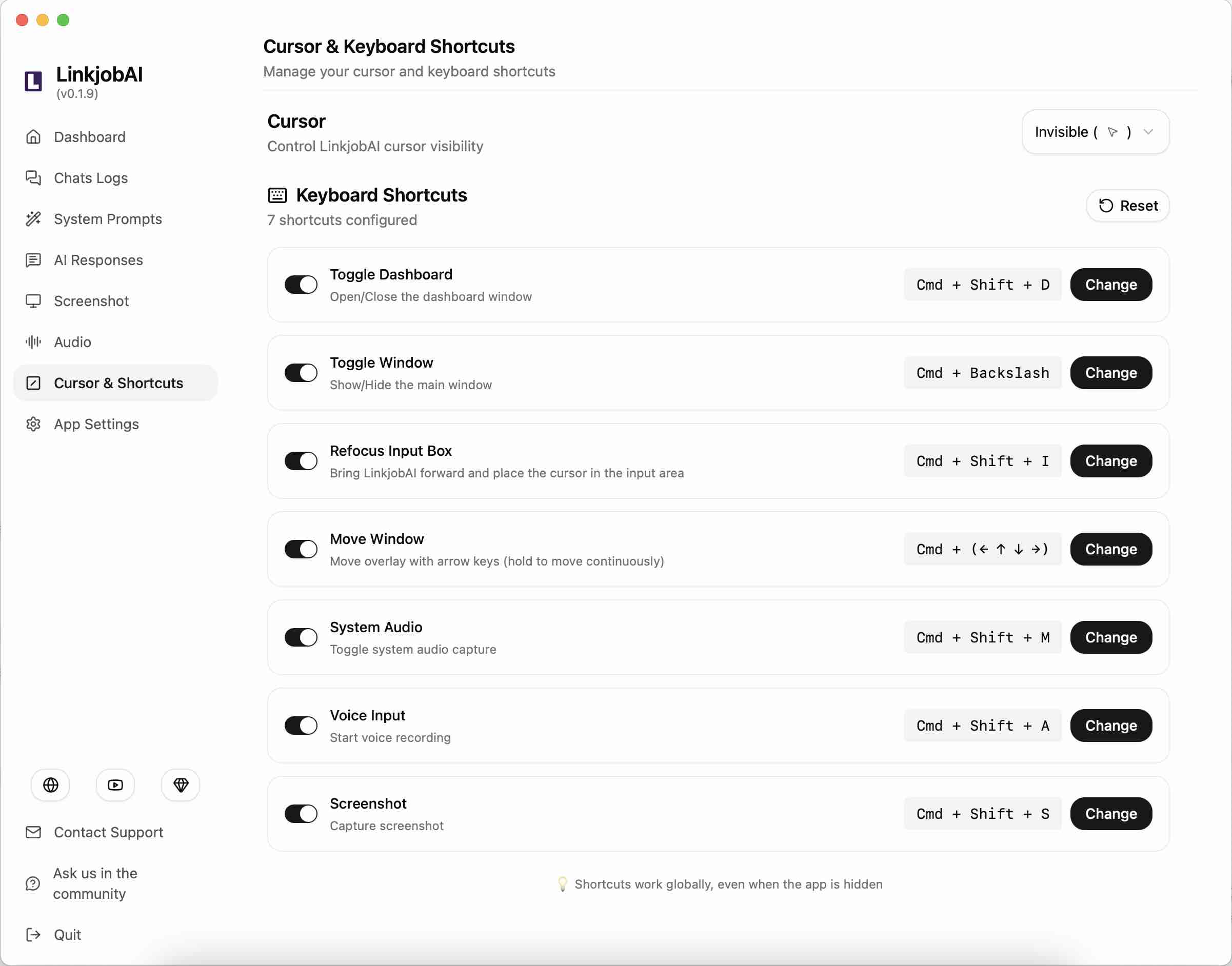 Linkjob AI helps you understand how to cheat on Amazon Chime with global hotkeys