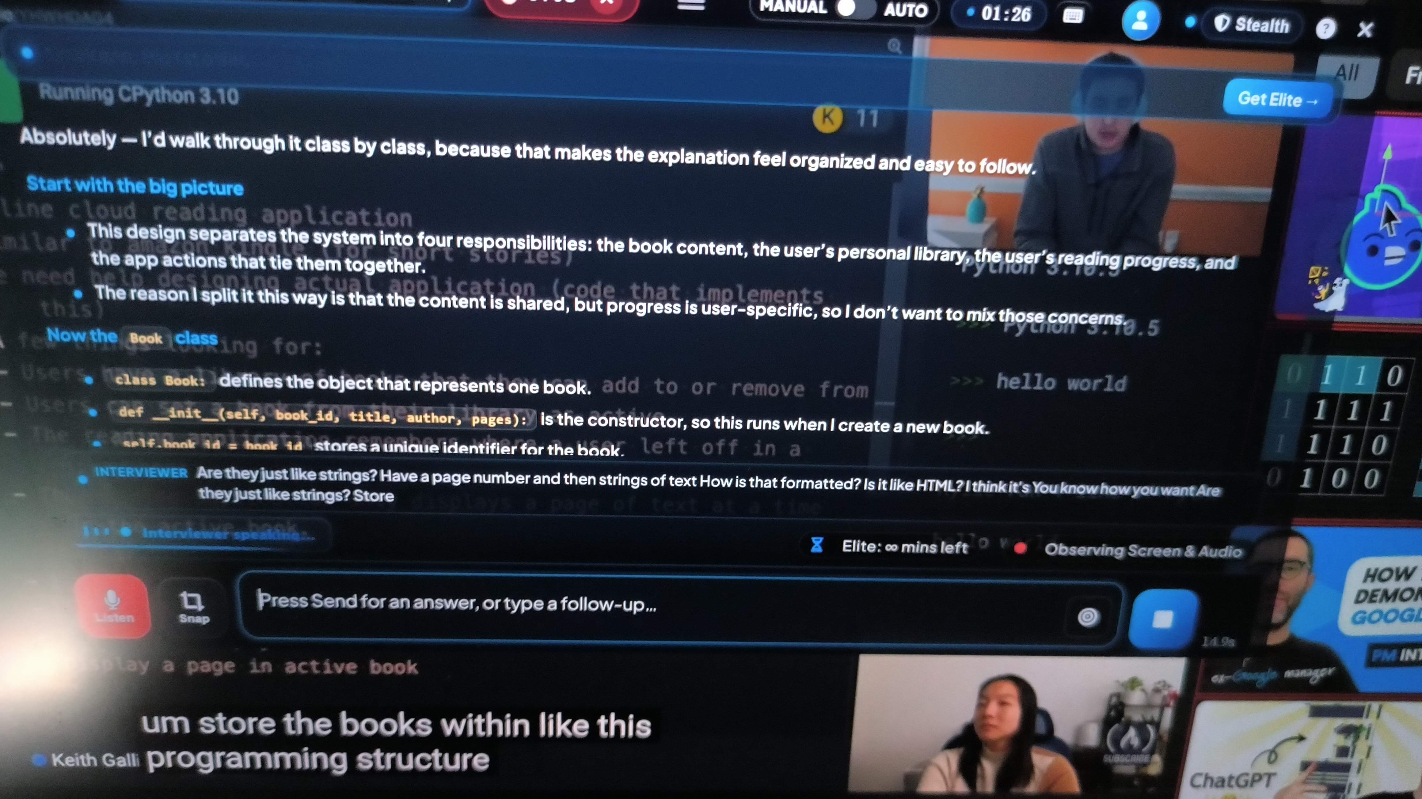 I switched to manual mode, but the answers popped out automatically, which was quite annoying