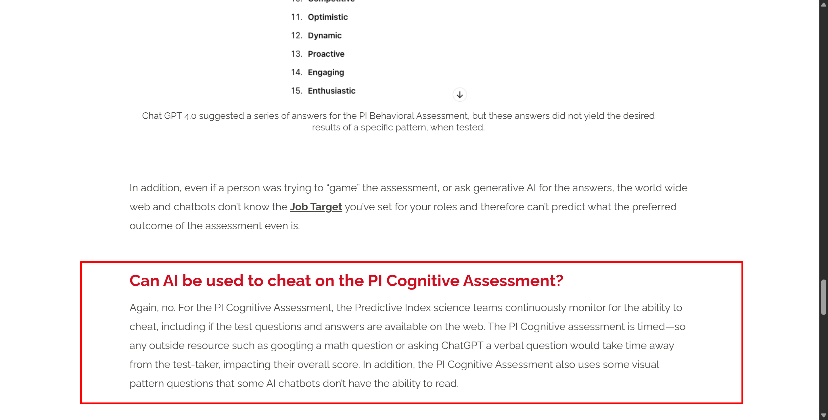 One passage said that AI cannot be used to cheat on the PI cognitive assessment, but it's a relatively old passage, so I thought that maybe I could give it a shot
