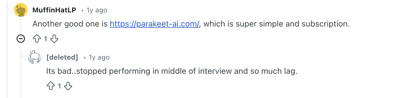 People from Reddit met problems including crashing in the middle of the interview, and frequent lag