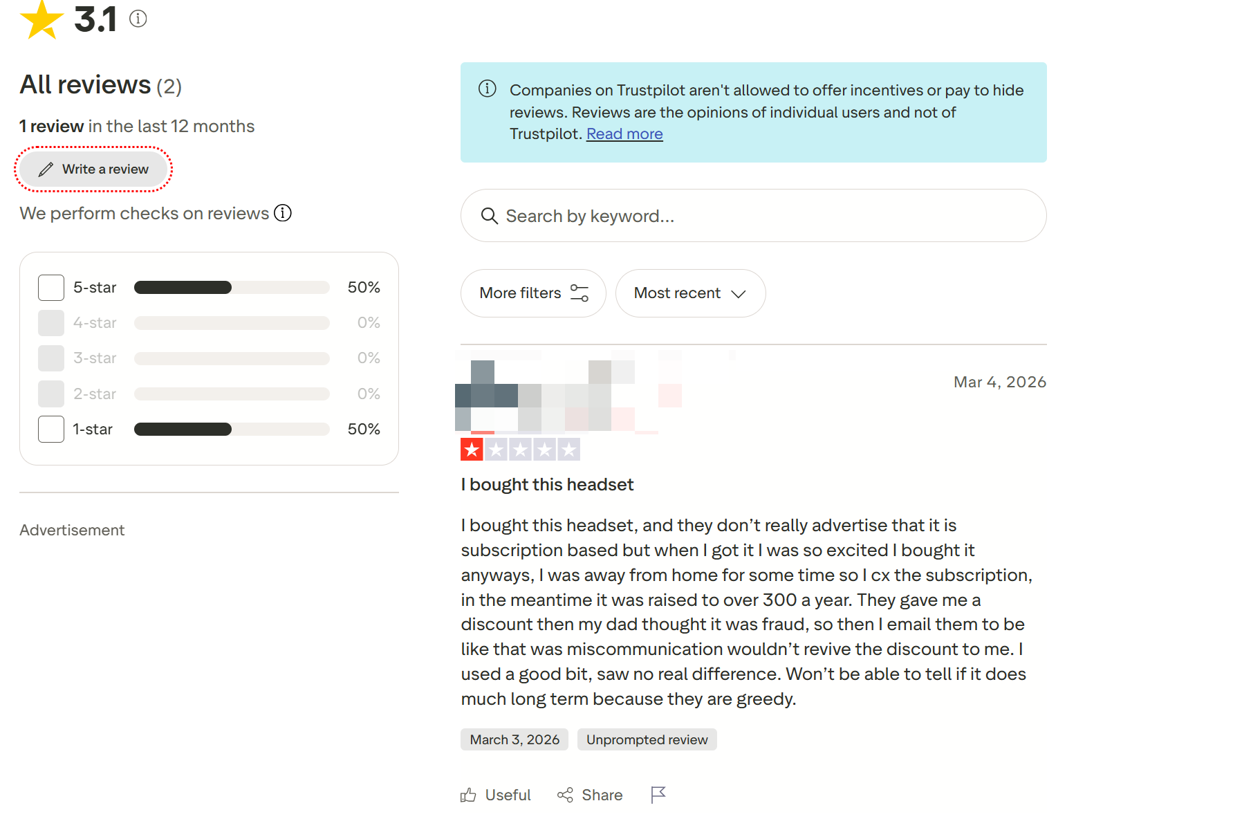 One person on Trustpilot said that they met problems with discounts to Sensei AI's customer service
