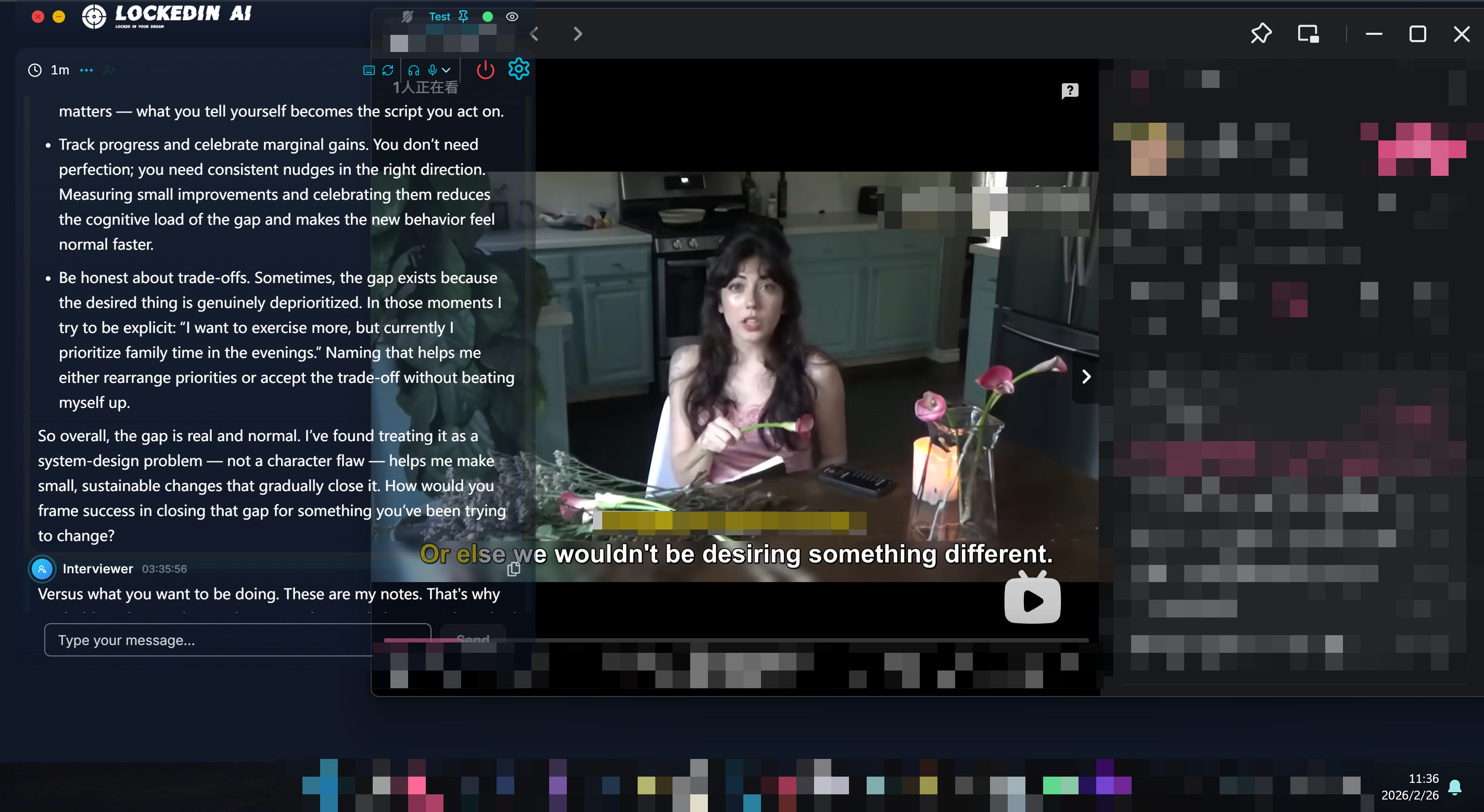 LockedIn AI's basic overlay provided by its app can be detected and seen during screen sharing
