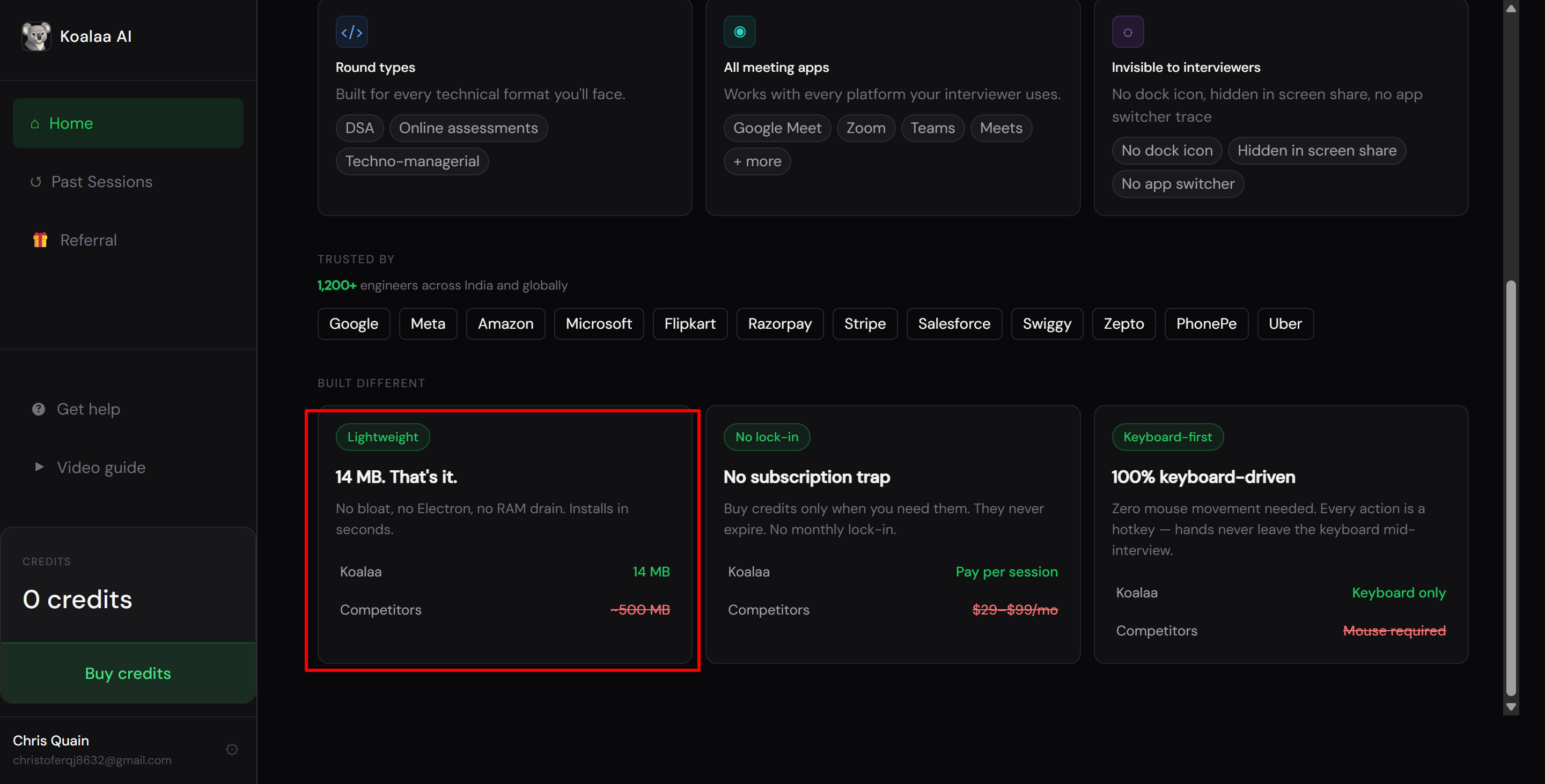 Koalaa AI actually considers its lightweight nature as one of the selling points
