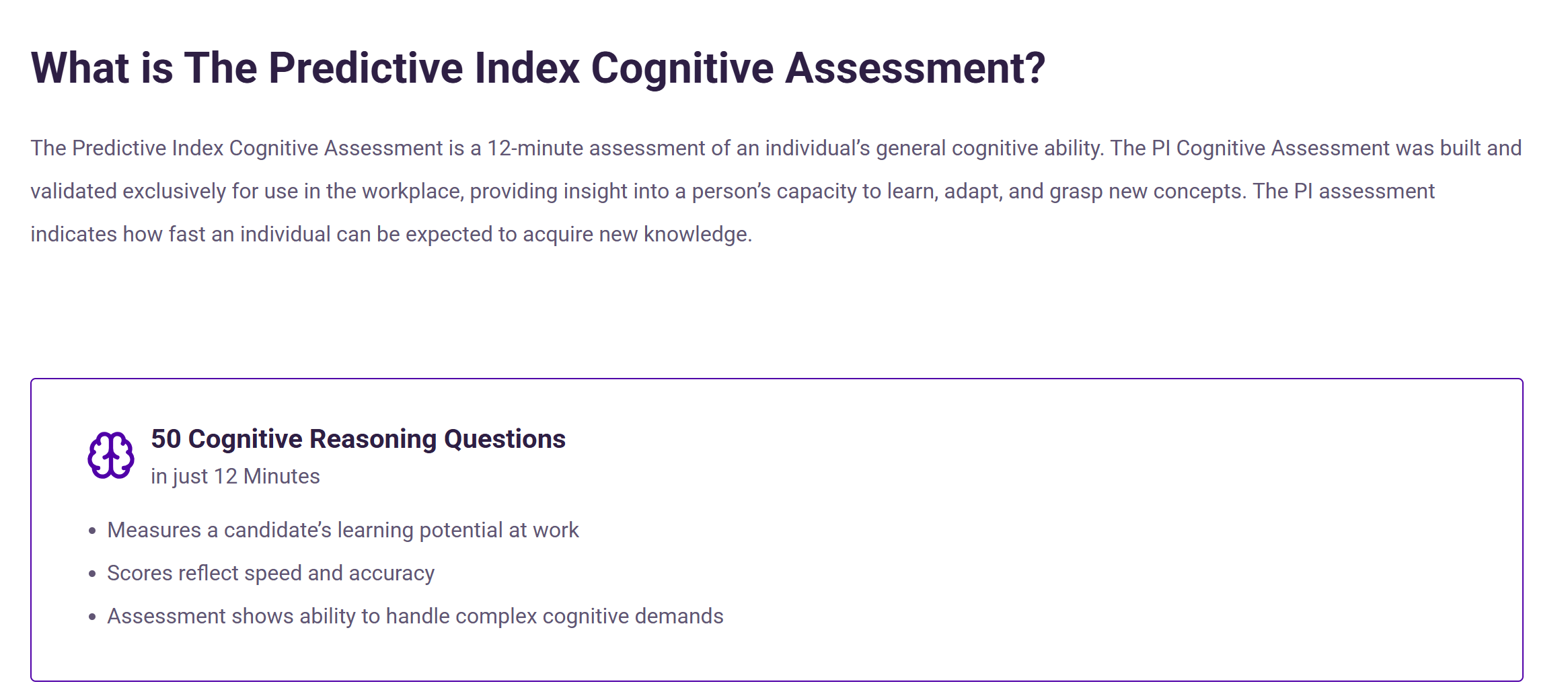 PI only provides a time limit and total question number for candidates, and the exact questions can be devided into 3 types