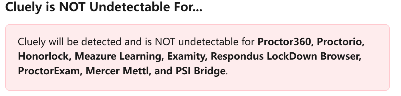 Cluely claimed that it can be seen when these proctoring tools are used