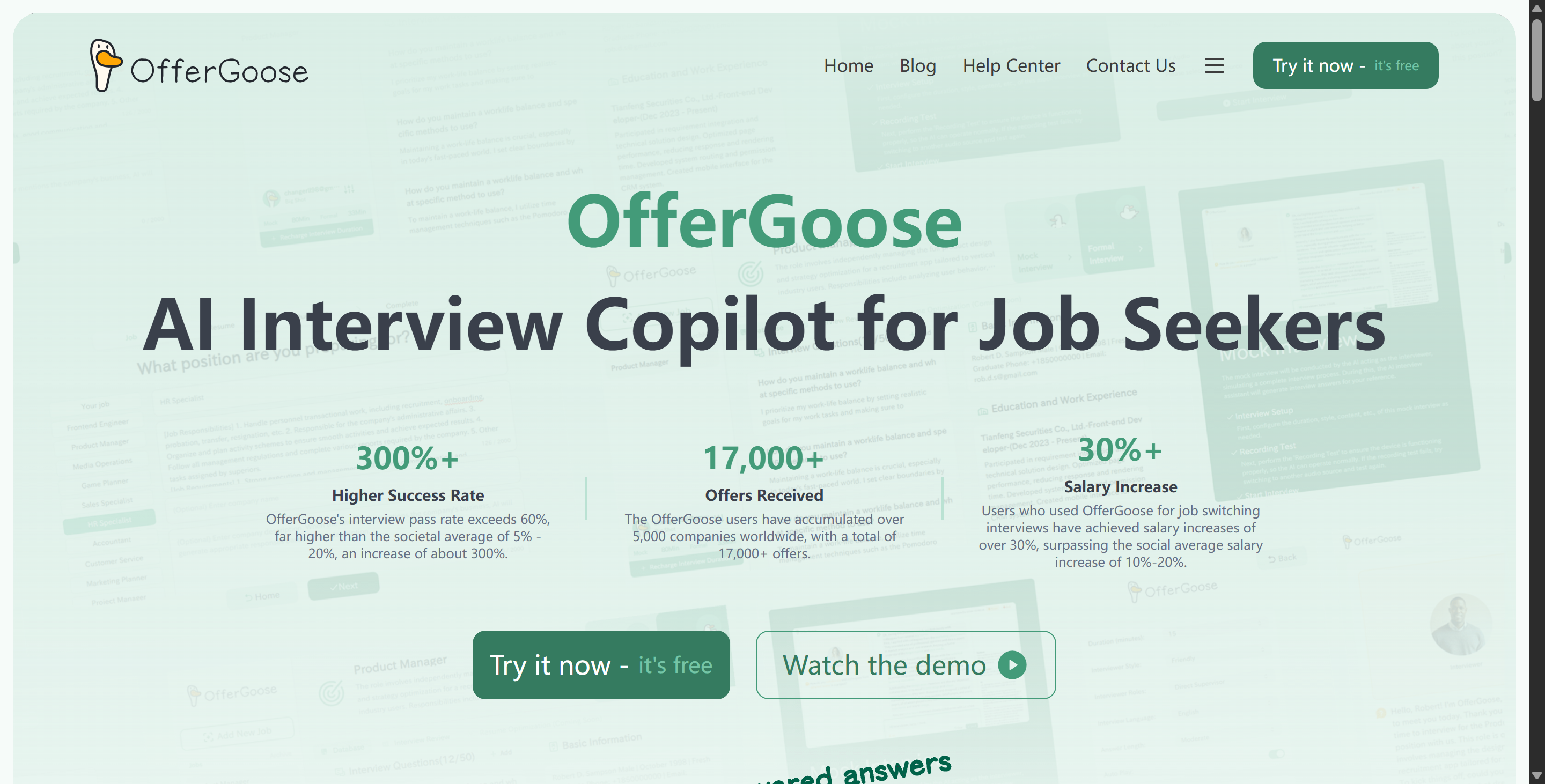 OfferGoose's homepage is simple and clearly laid out