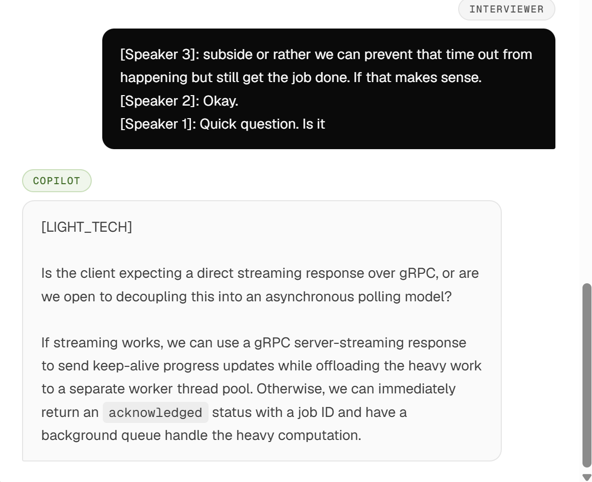 Yup, I checked the interview log, and OphyAI just somehow found there were 3 people asking questions