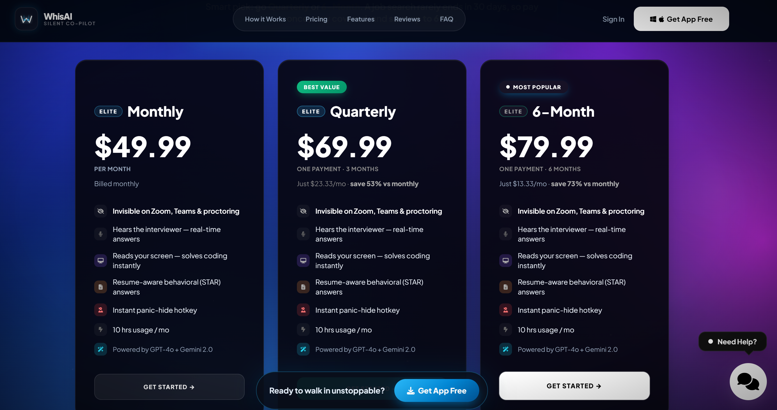Whis AI actually costs a lot even for the half-year plan, as it only offers GPT-4o and Gemini 2.0