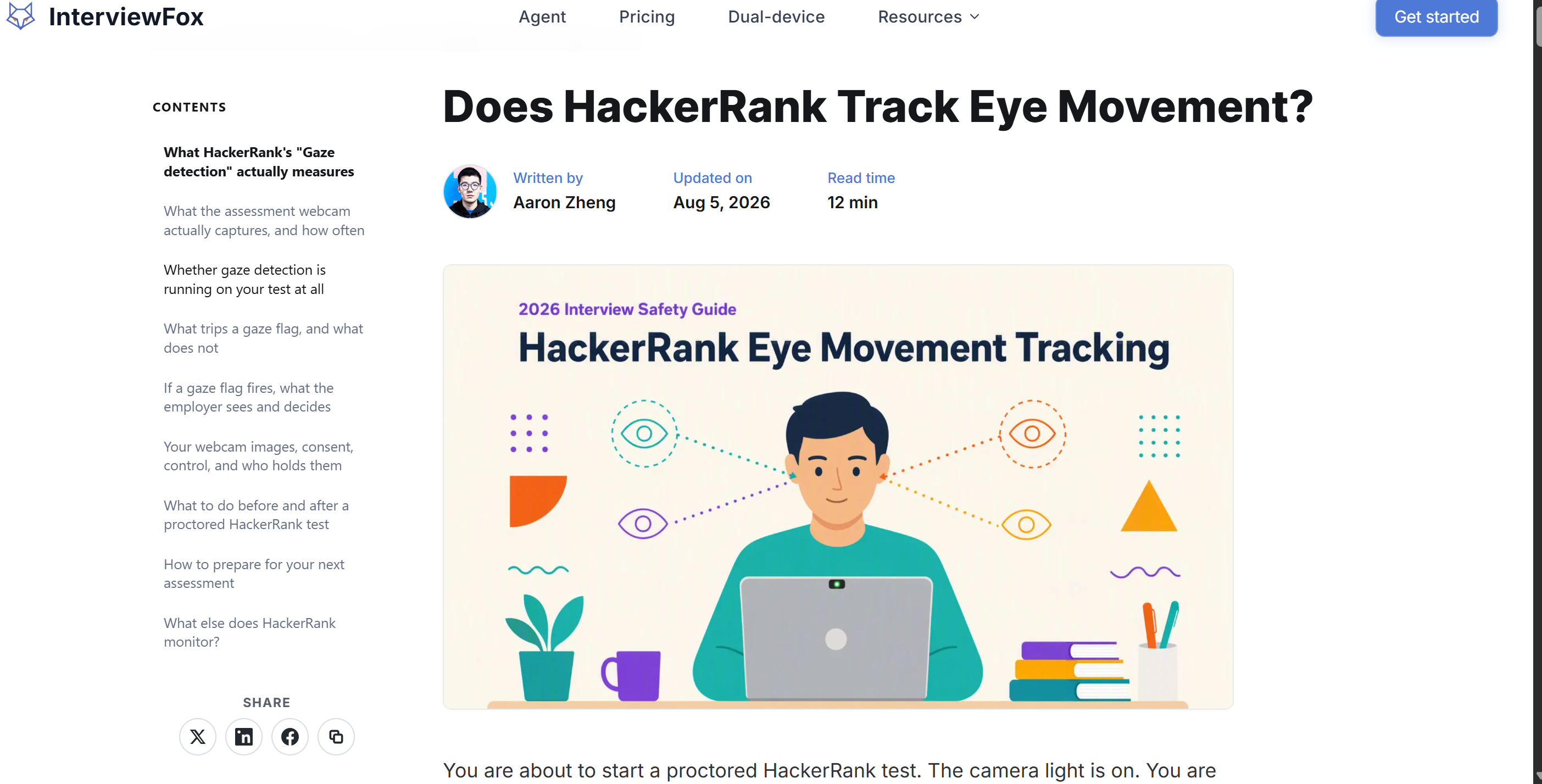 InterviewFox wrote a blog about whether HackerRank can track eye movement, and it's not the same as "can InterviewFox be undetectable during HackerRank OAs"